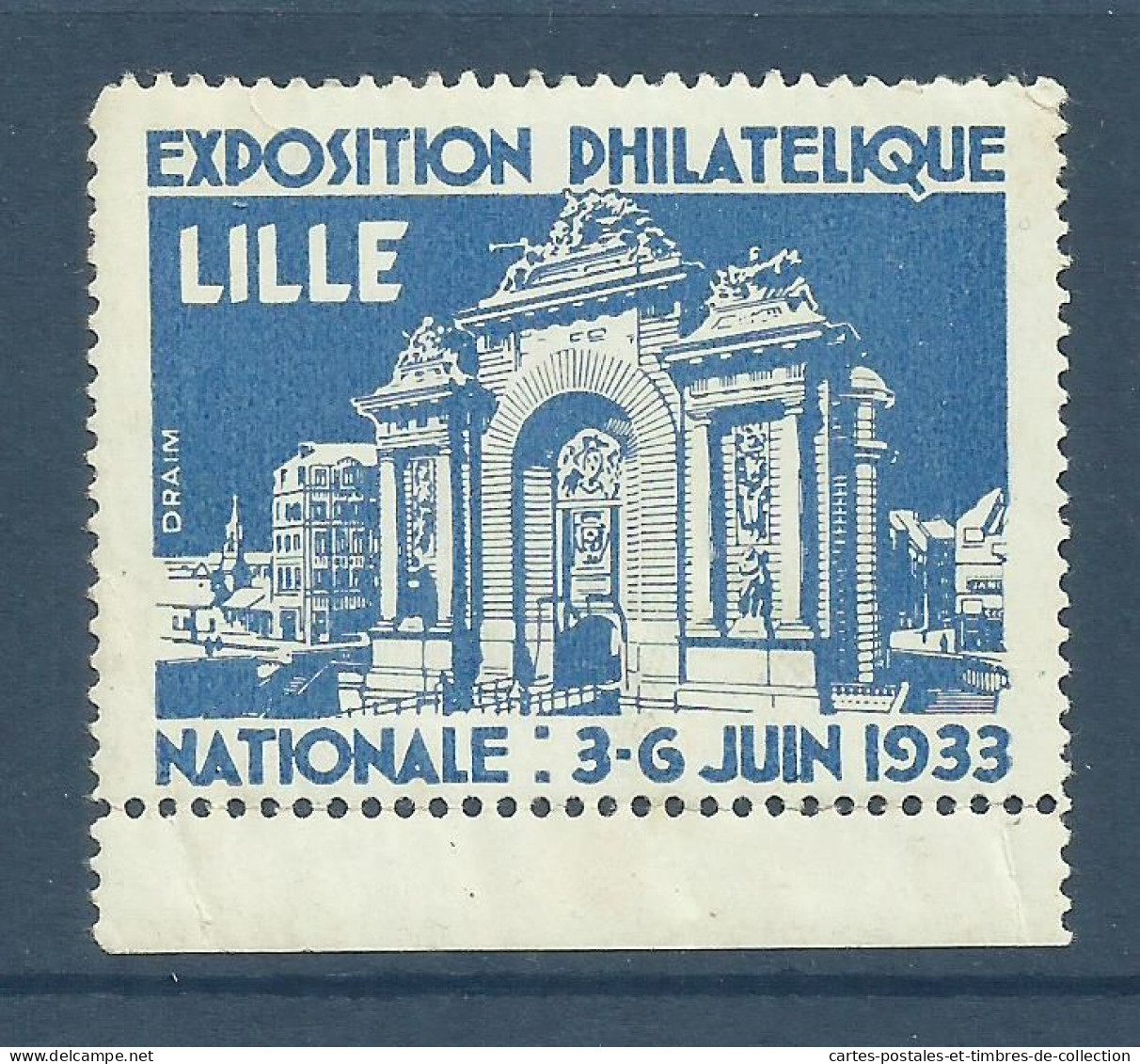 Vignette , EXPOSITION PHILATELIQUE De LILLE, NATIONALE : 3-6 JUIN 1933 , ( ** ) - Expositions Philatéliques