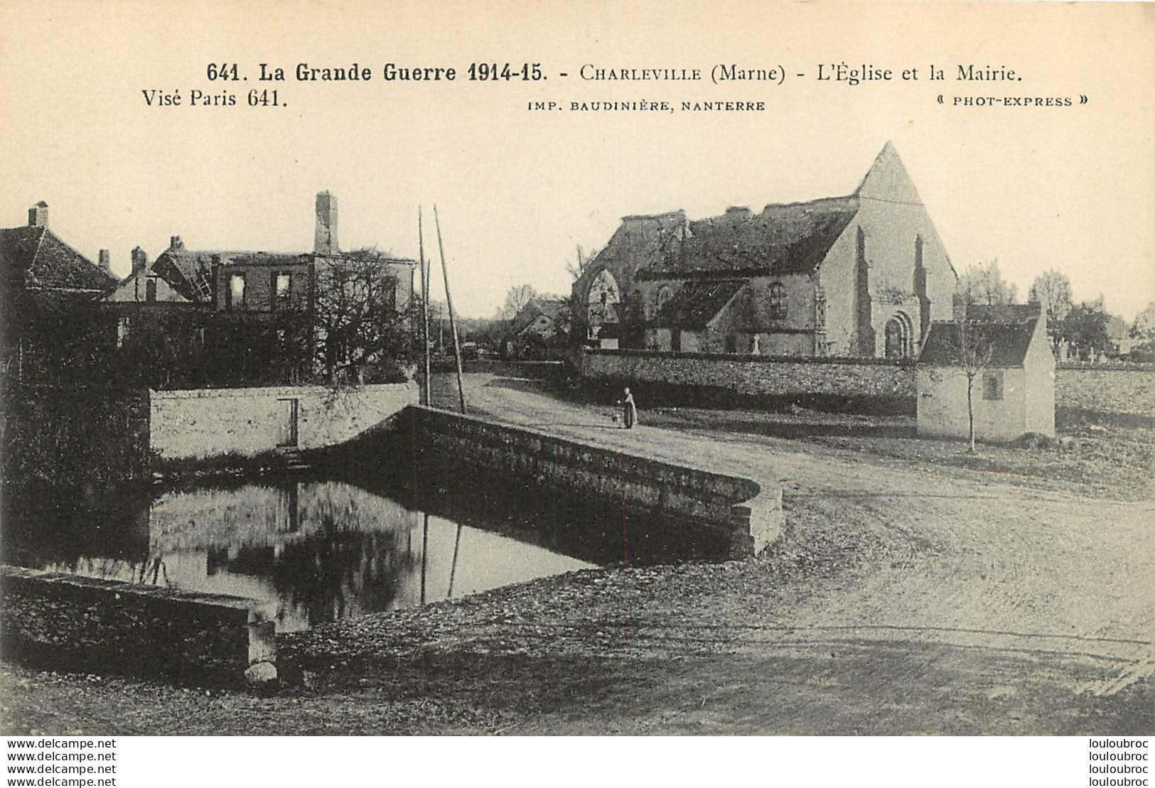 CHARLEVILLE EGLISE ET MAIRIE GUERRE 1914-1915 - Other & Unclassified
