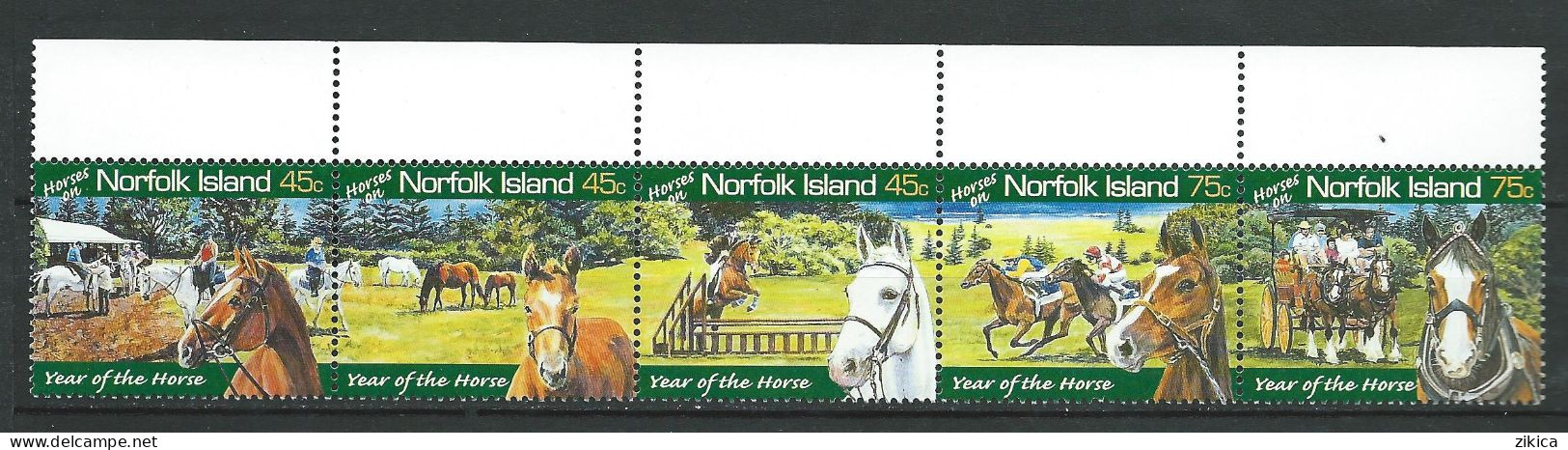 Norfolk Island - 2003 Chinese New Year - Year Of The Horse.Strip Of 5. MNH** - Norfolk Island