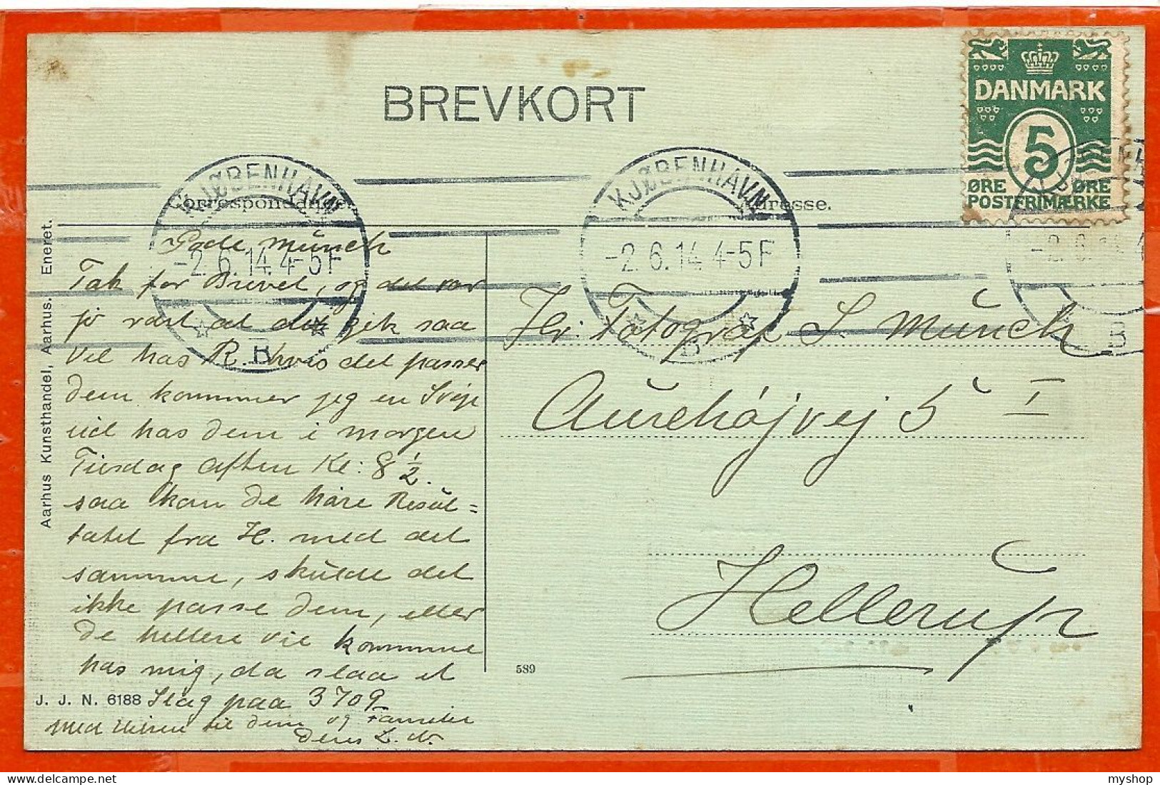DK106_*   AARHUS  * SCT. PAULSKIRKE  Med SPORVOGN* TRAM *  SENDT 1914 - Danemark