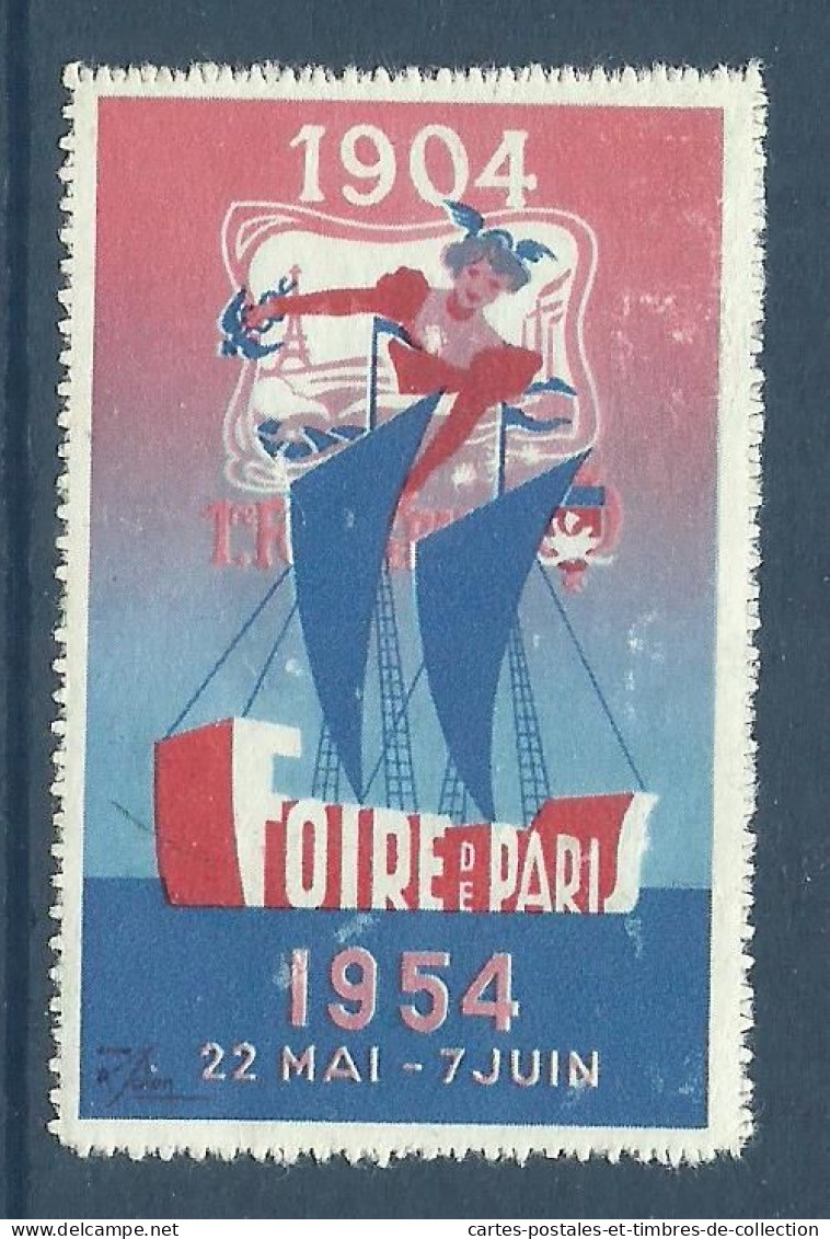 Vignette , Foire De PARIS , 1904 - 1954 , ( ** ) - Turismo (Viñetas)