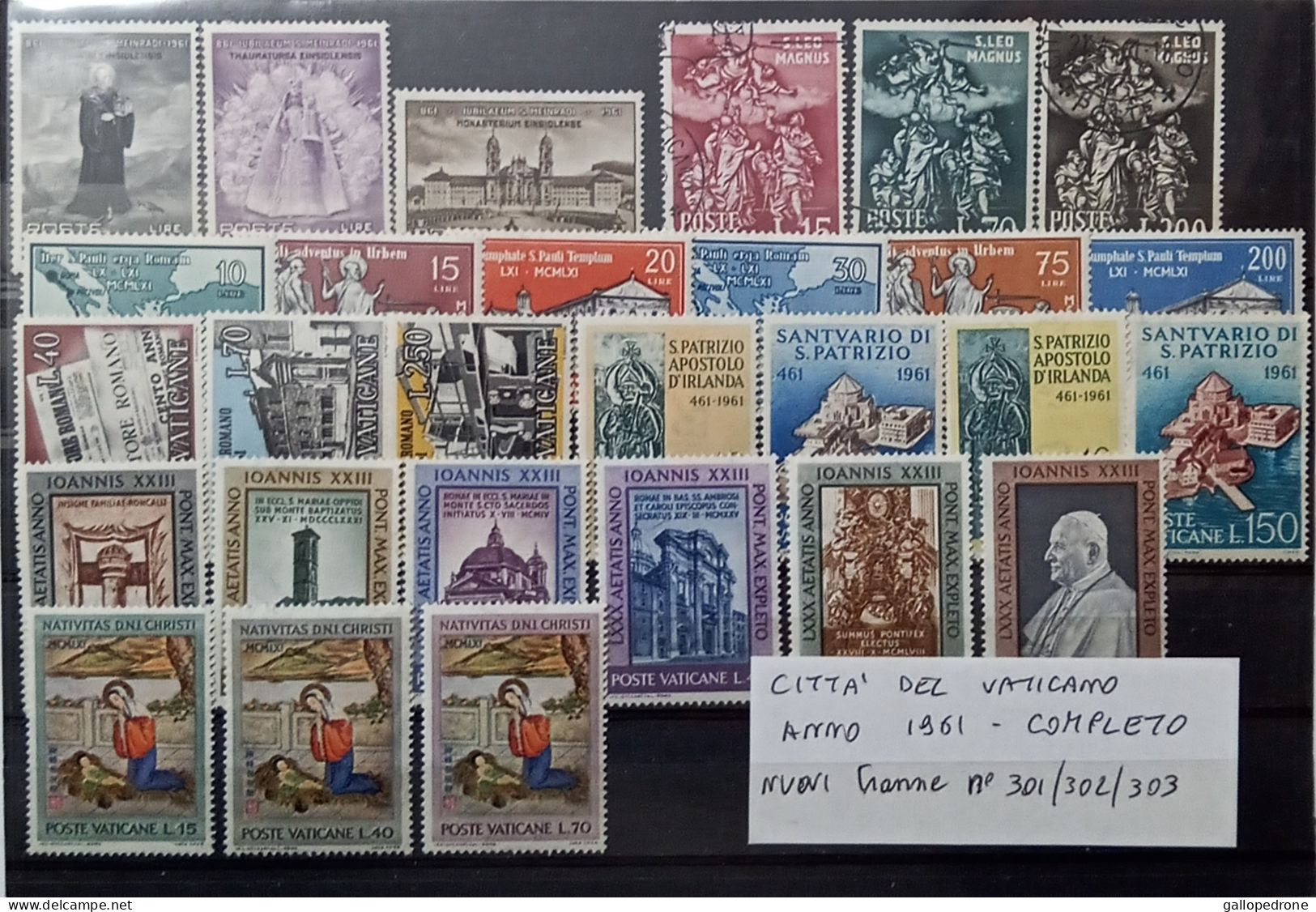 1961 Vaticano, Serie Completa-28 Valori Nuovi Tranne Serie 301,302,303 - Oblitérés