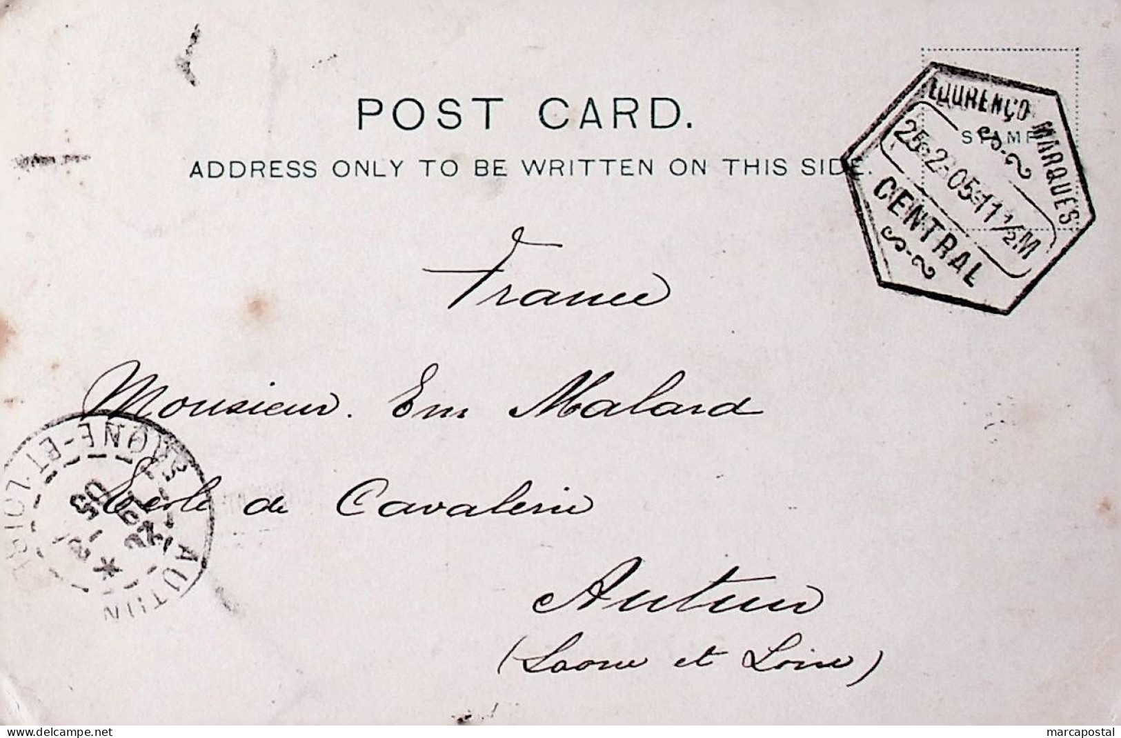 1905 Moçambique (Lourenço Marques) D. Carlos Mouchon Sobre Cartão Postal - Lourenco Marques