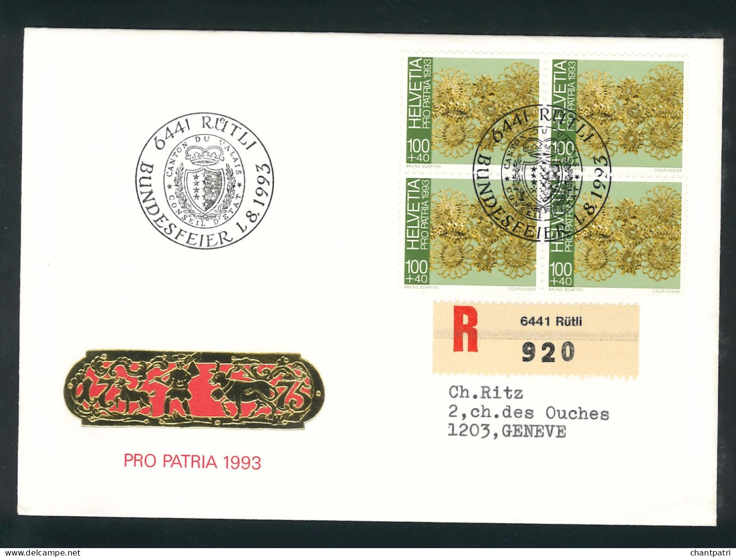 Bundesfeier - Pro Patria 1993 - 01 08 1993 - 6441 Rütli - Bundesfeier 002/50 - Covers & Documents