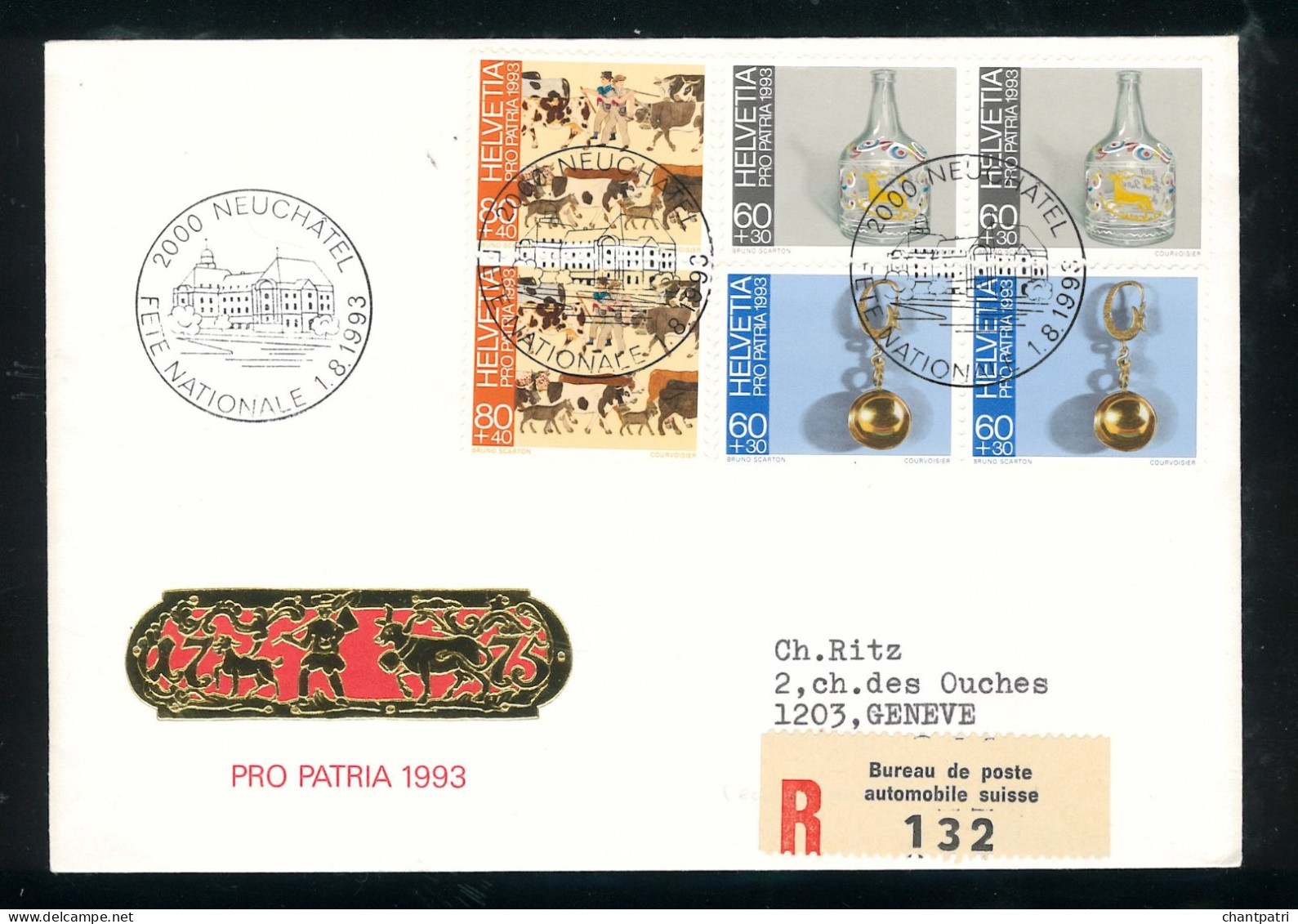 Bundesfeier - Pro Patria 1993 - Fête Nationale - 01 08 1993 - 2000 Neuchatel - Bundesfeier 001/51 - Briefe U. Dokumente