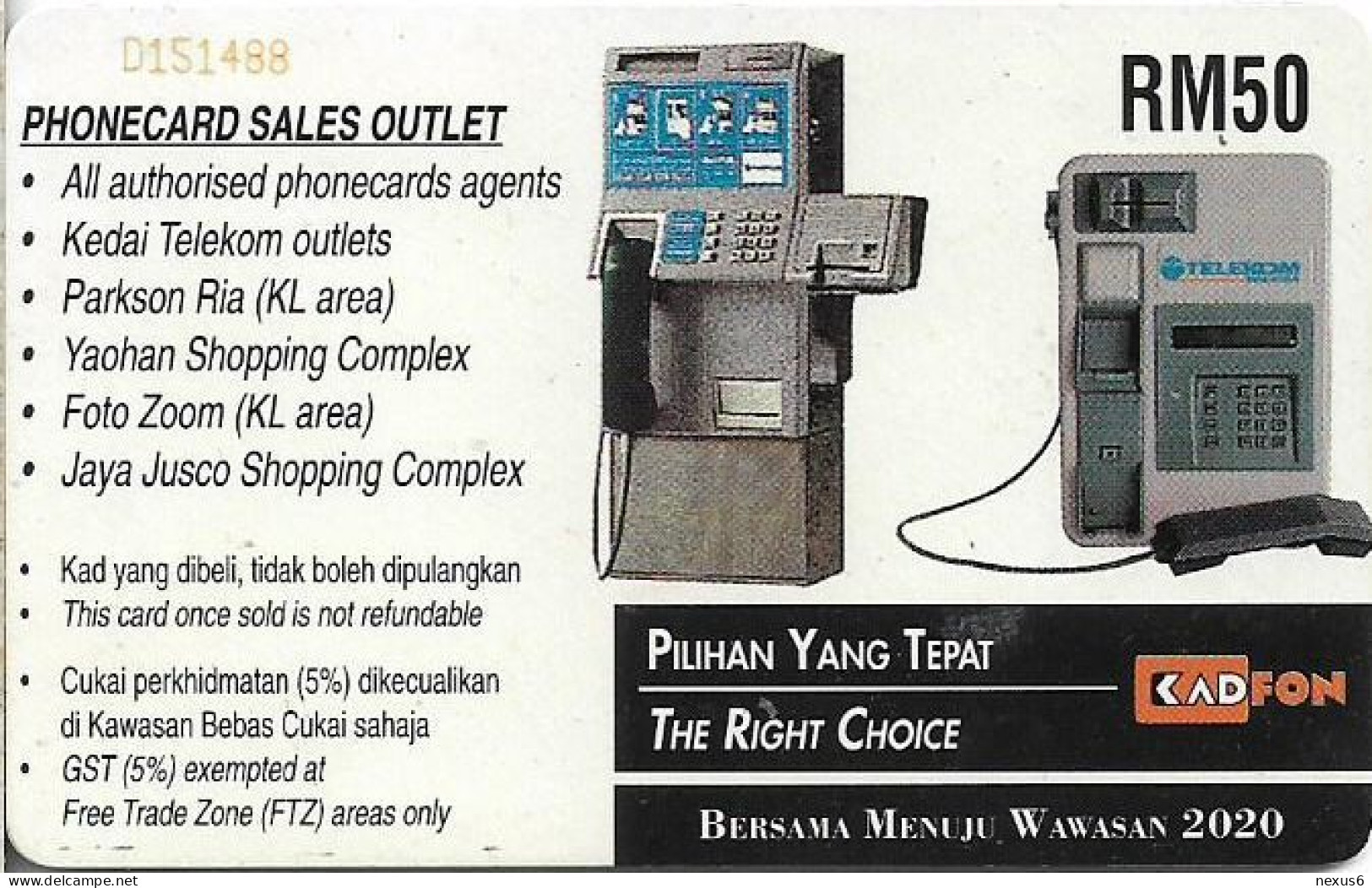 Malaysia - Kadfon (Chip) - Kuala Lumpur '98 Let's Make It Great #2, SC7, 1998, 50RM, Used - Malaysia