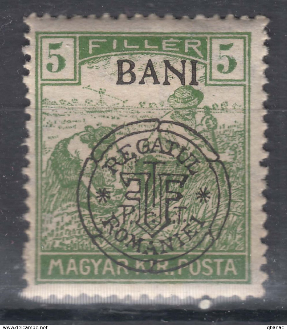 Romania Overprint On Hungary Stamps Occupation Transylvania 1919 Mi#28 I Mint Hinged - Transilvania