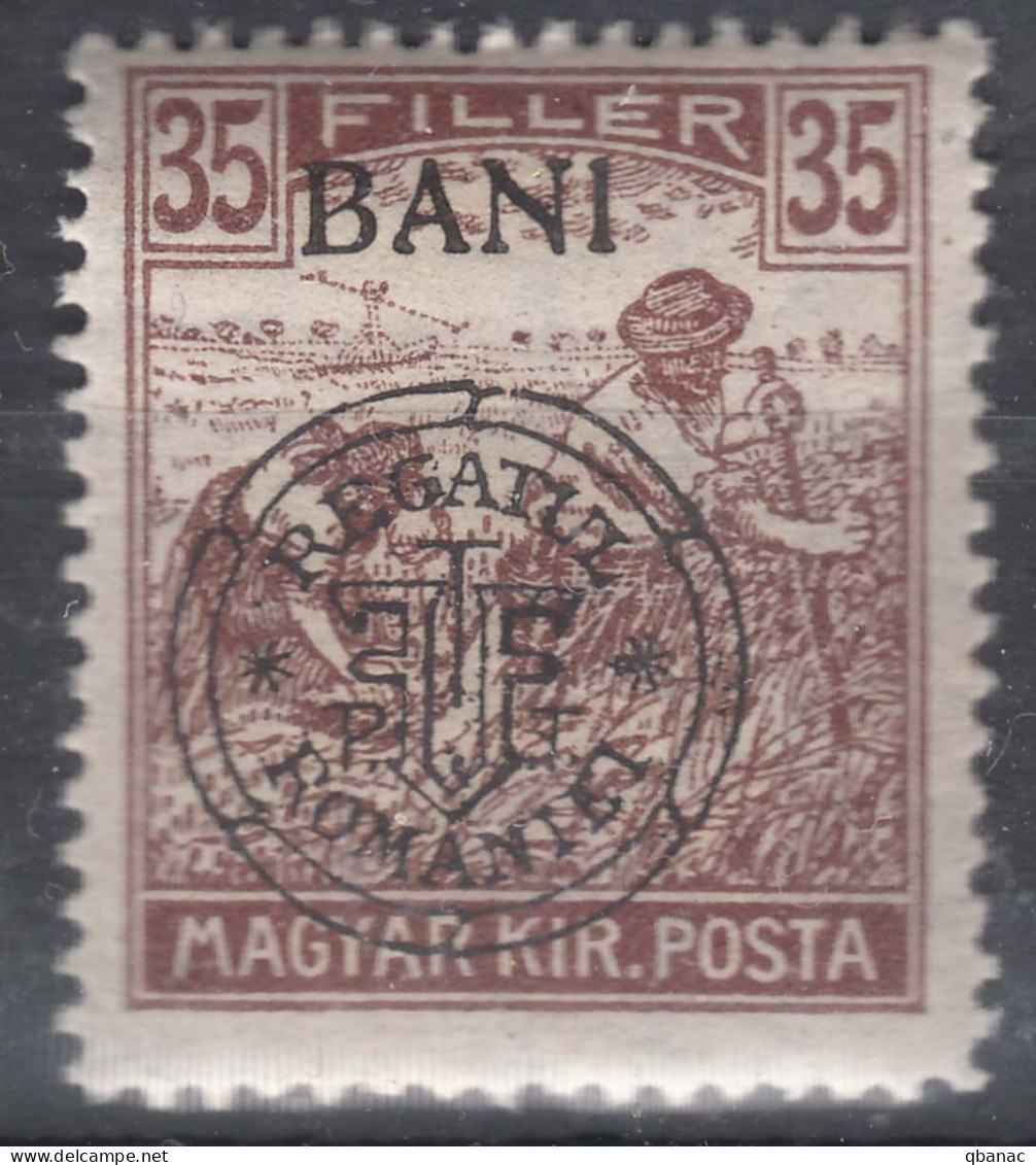 Romania Overprint On Hungary Stamps Occupation Transylvania 1919 Mi#35 I Mint Hinged - Transilvania