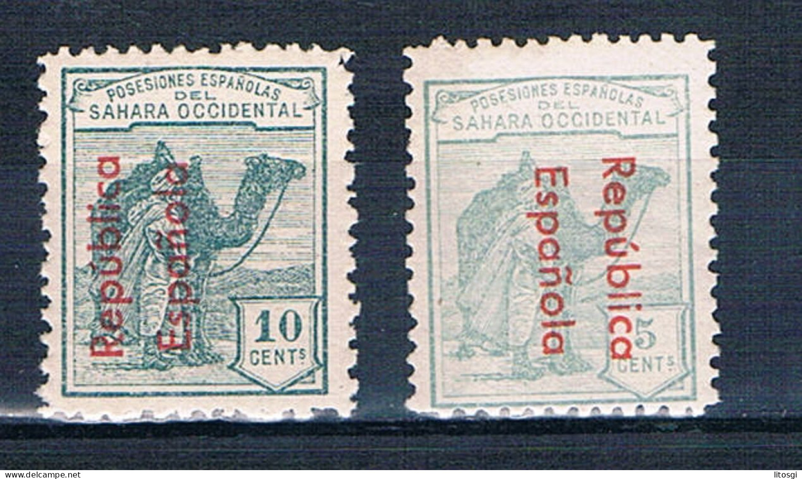 ESPAÑA SAHARA 1931/1935 EDIFIL 36A INVERTIDA Y 37 MNH** LOS DOS - Sahara Spagnolo