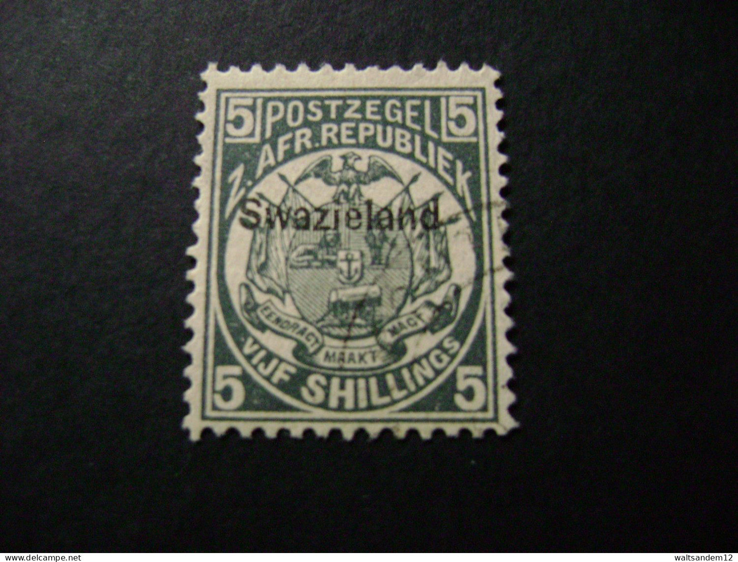 Swaziland - 1890 5/- (SG 8) - Used Definitive Stamp - Swasiland (...-1967)