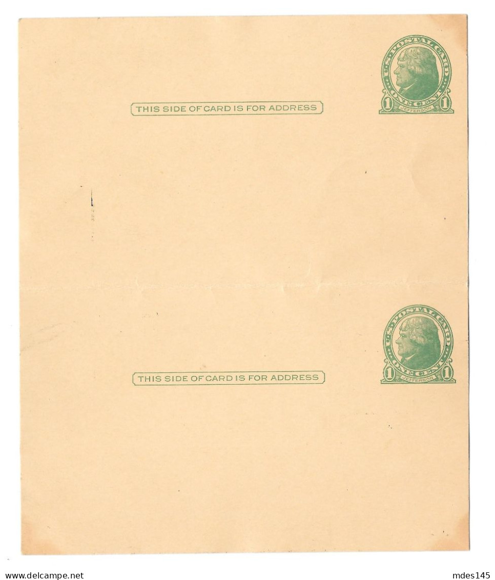 Scott UX27 Harry C Kahn And Son Phila Pa 2 Preprinted Unsevered Folded Postal Cards - 1901-20