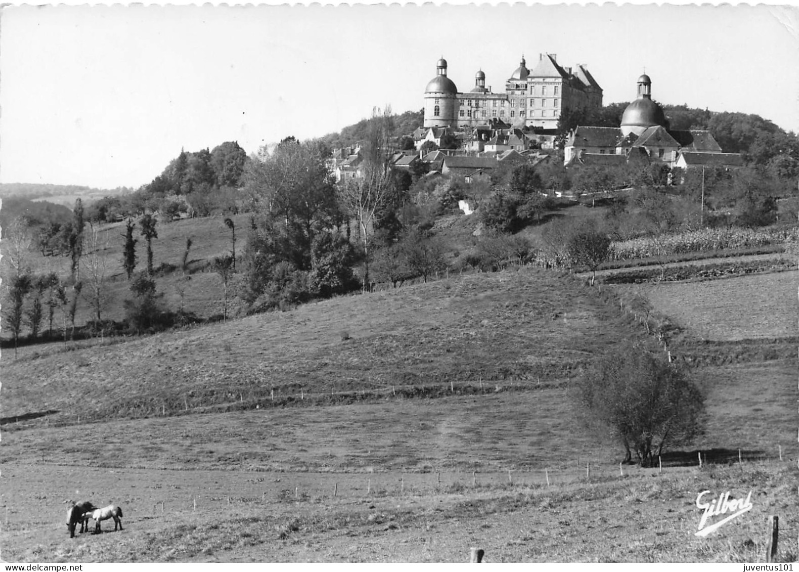 CPSM Hautefort-Le Château-La Chapelle-Timbre-RARE   L2686 - Hautefort