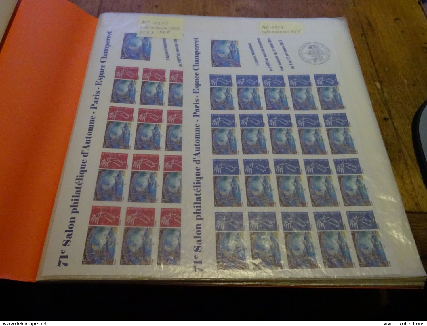 Nouvelle Calédonie Paire 1313/14 En Feuilles Complètes Du 71eme Salon D'automne De Paris 2017 Avec La Vignette En Marge - Unused Stamps