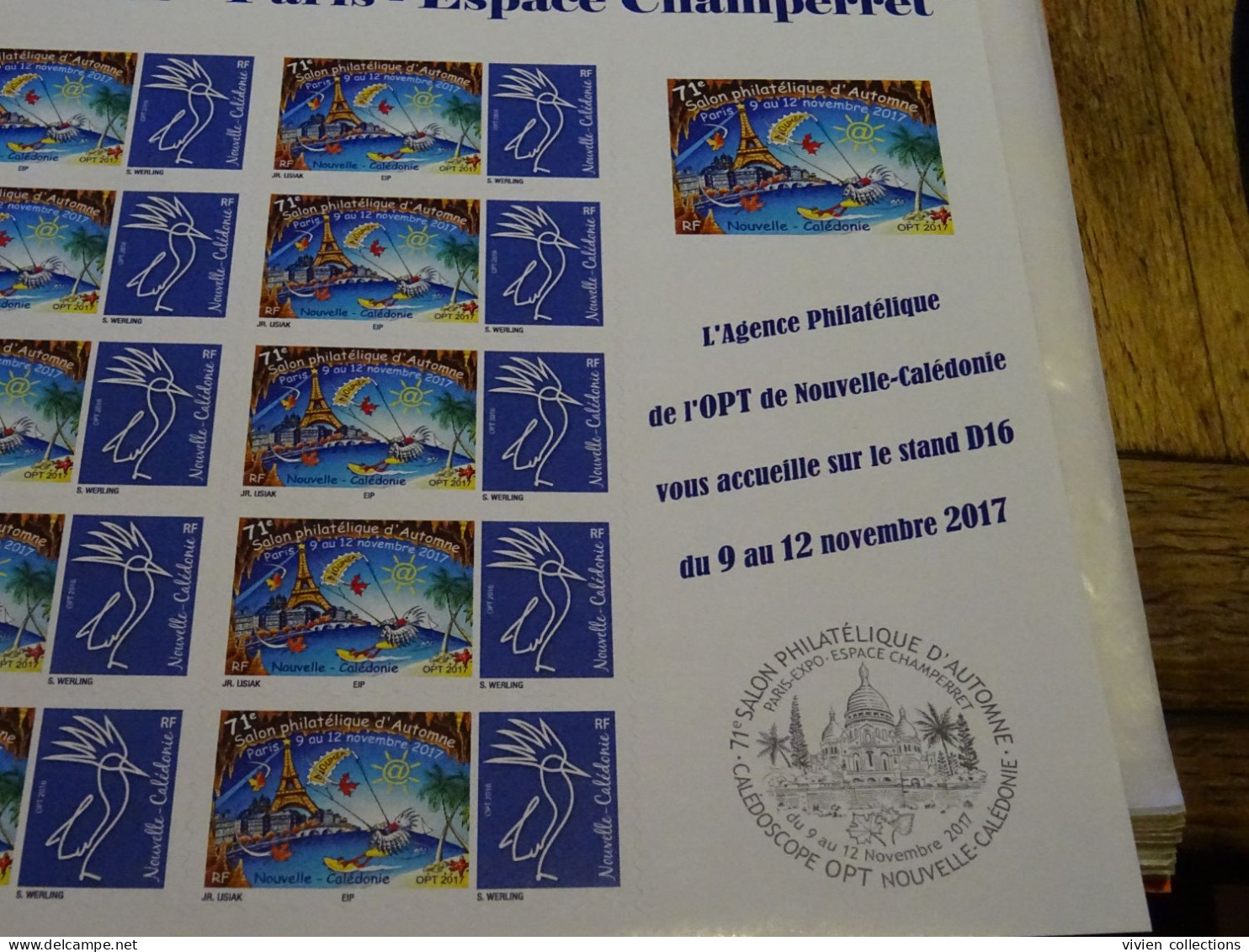 Nouvelle Calédonie Paire 1313/14 En Feuilles Complètes Du 71eme Salon D'automne De Paris 2017 Avec La Vignette En Marge - Unused Stamps