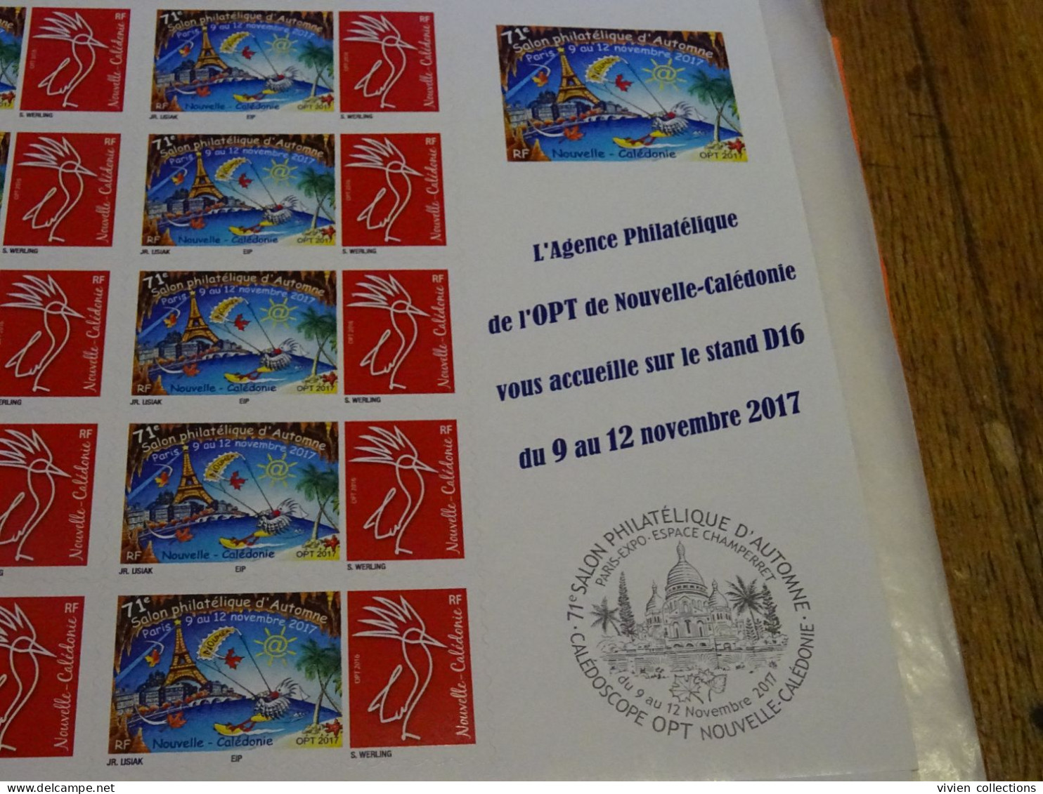 Nouvelle Calédonie Paire 1313/14 En Feuilles Complètes Du 71eme Salon D'automne De Paris 2017 Avec La Vignette En Marge - Unused Stamps