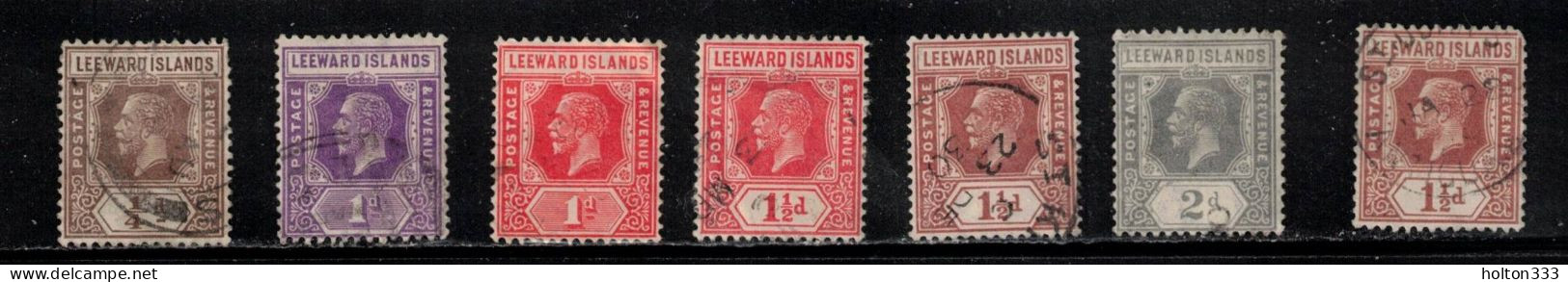 LEEWARD ISLANDS Scott # 61//68 Used - KGV Short Set - Leeward  Islands