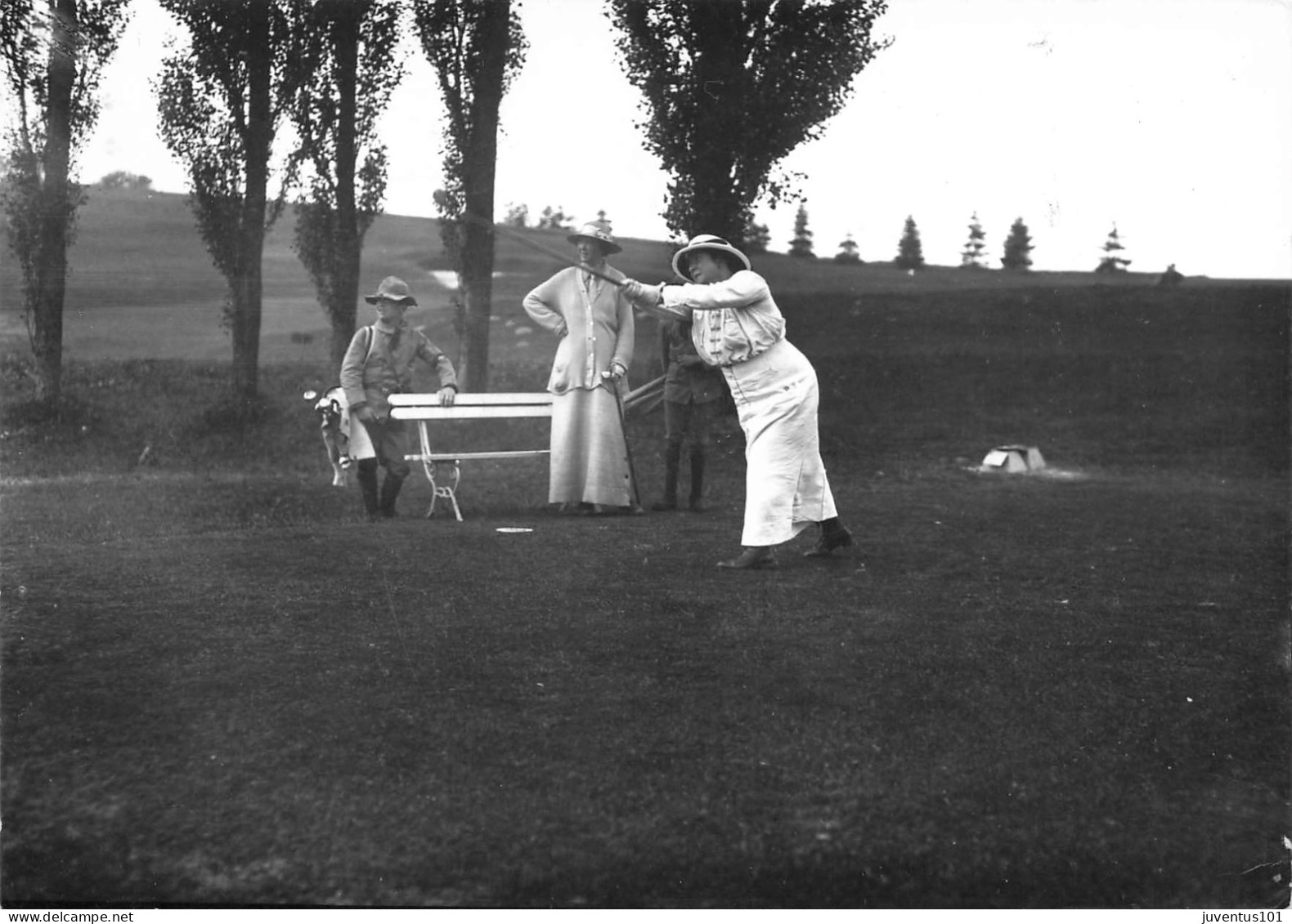 CPSM La Belle époque-Partie De Golf-Timbre   L2688 - Golf