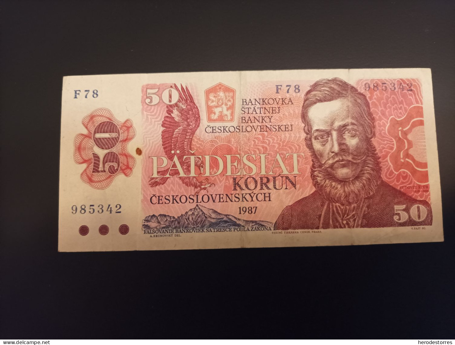 Billete De Checoslovaquia De 50 Korun, Año 1987 - Tsjechoslowakije