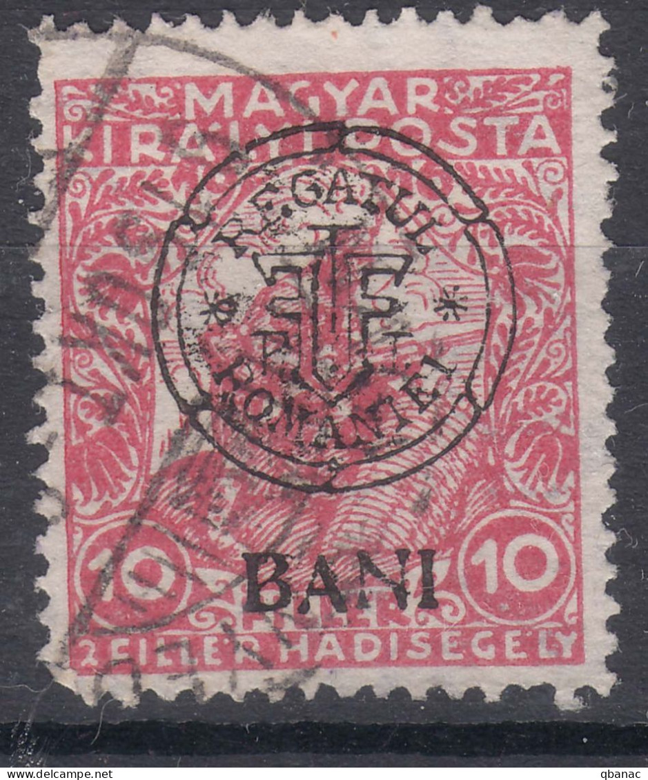 Romania Overprint On Hungary Stamps Occupation Transylvania 1919 Mi#23 I Used - Transsylvanië