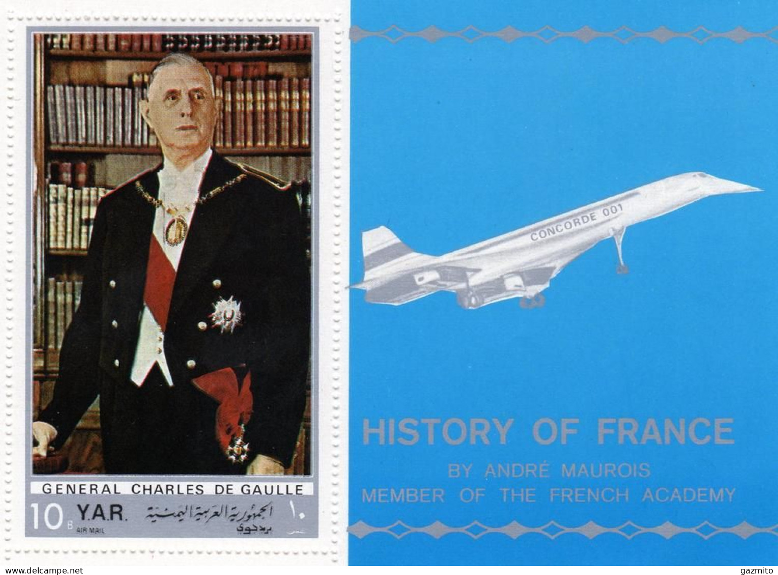 Yemen 1969, De Gaulle, Concorde, Block - Yemen