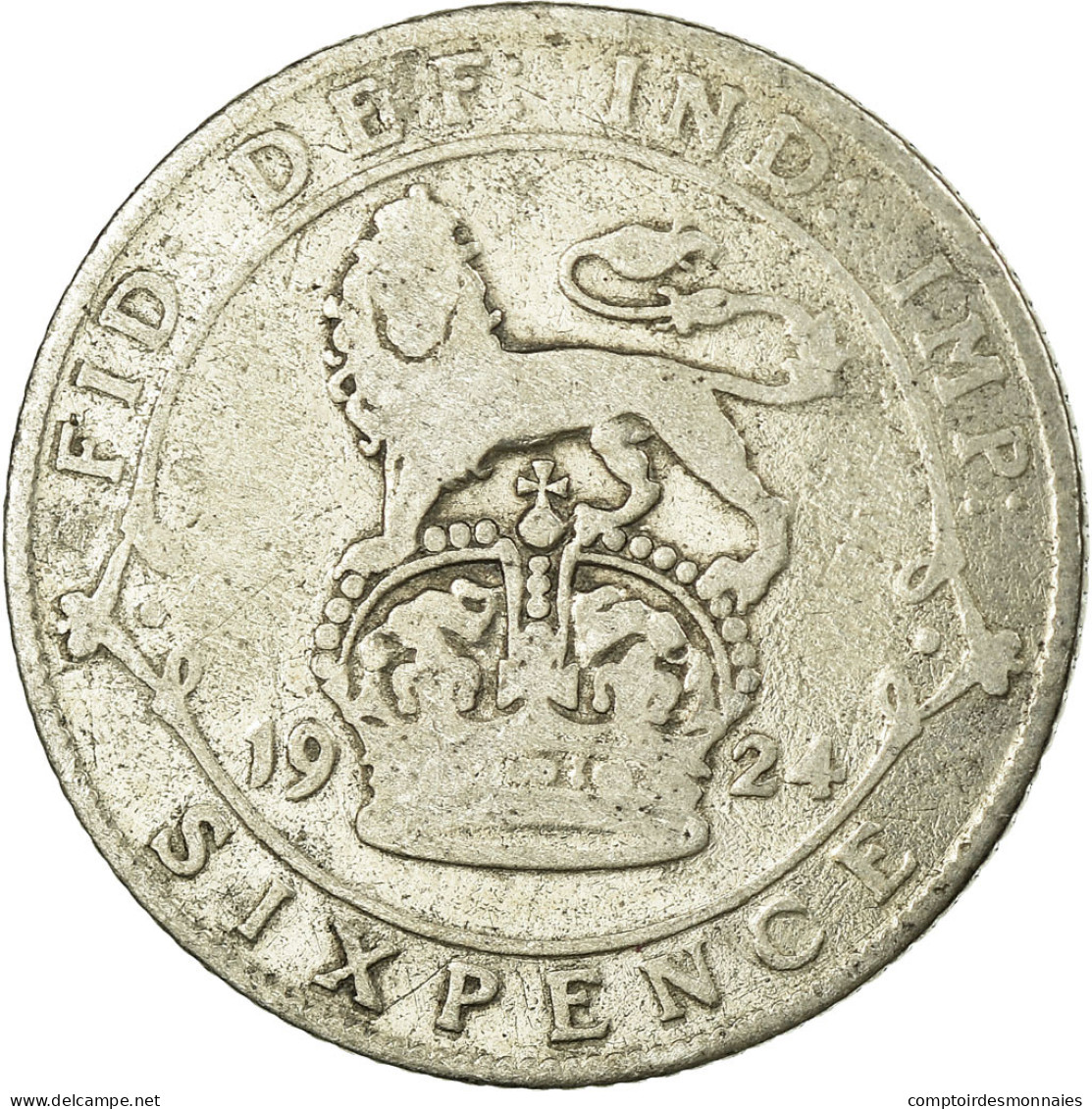 Monnaie, Grande-Bretagne, George V, 6 Pence, 1924, TB+, Argent, KM:815a.1 - H. 6 Pence