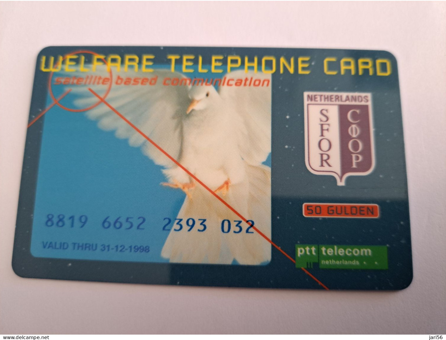 NETHERLANDS  WELFARE /SFOR/MILITAIR CARD /50 GUILDERS / PIGEON/ UNITED NATIONS / VERBINDINGEN/ 1 TELEFOON    ** 16344 ** - Autres & Non Classés