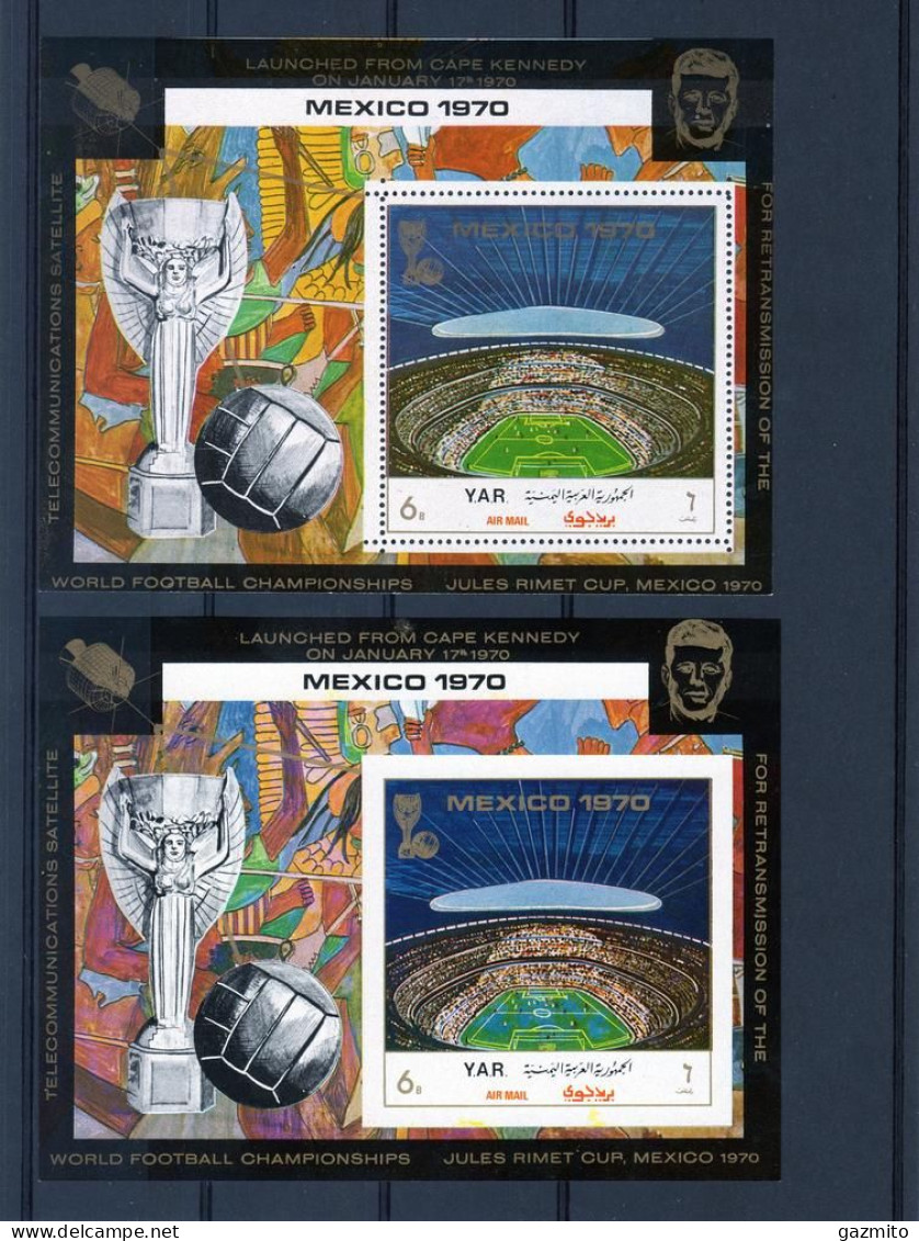 Yemen 1970, Football World Cup In Mexico, Kennedy, BF+BF IMPERFORATED - Kennedy (John F.)