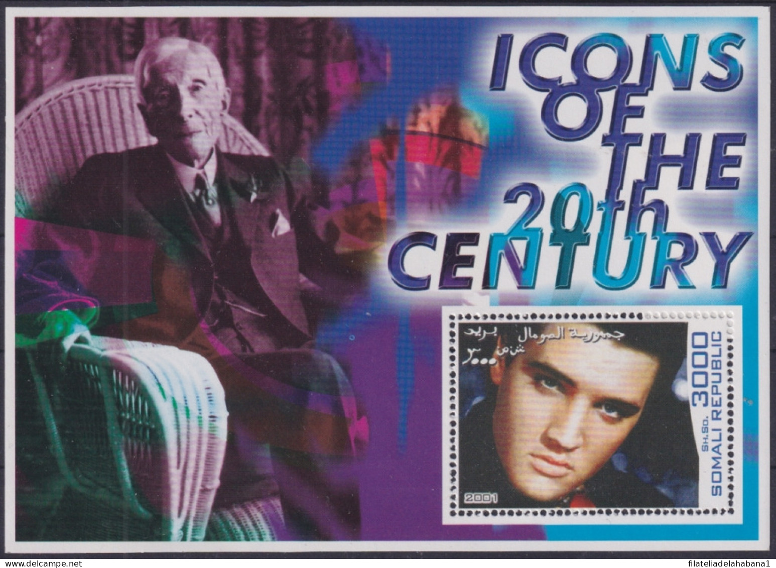 F-EX48700 SOMALIA MNH 2001 ICONS OF 20th CENTURY CINEMA MOVIE ELVIS PRESLEY.  - Cinema