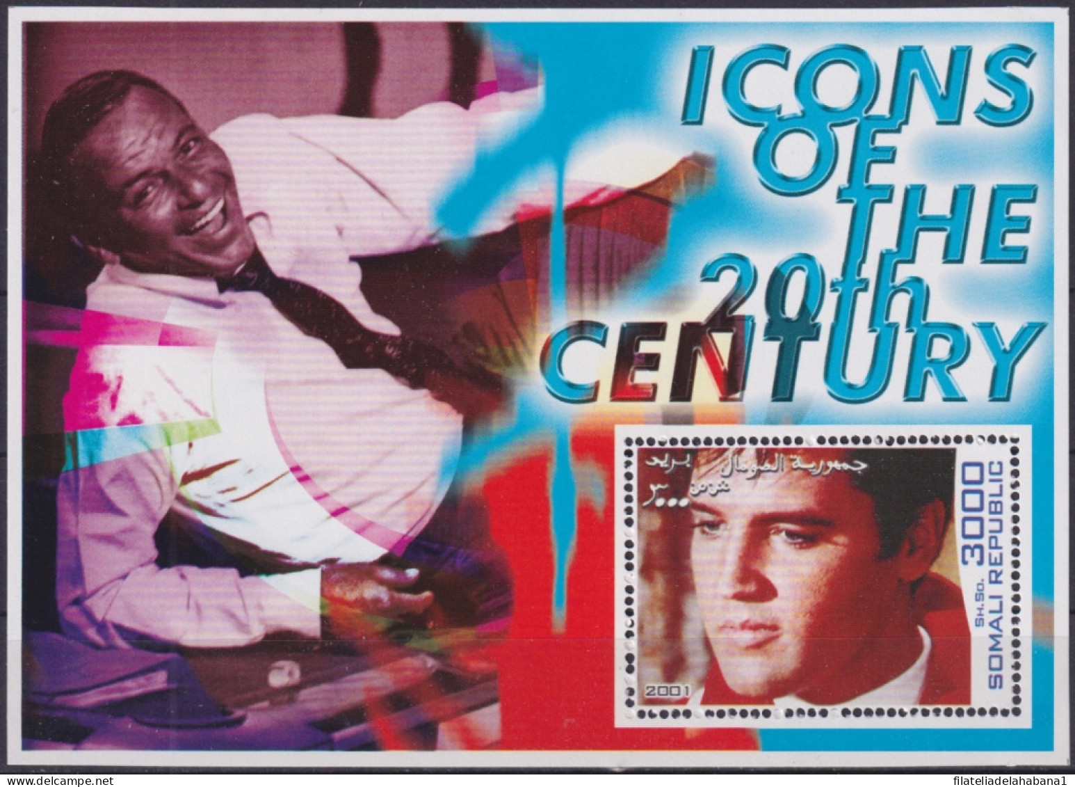 F-EX48706 SOMALIA MNH 2001 ICONS OF 20th CENTURY CINEMA MOVIE ELVIS PRESLEY.  - Cinema