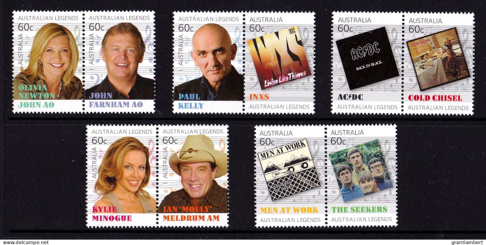 Australia 2013 Legends Of Music Set Of 10 MNH - Neufs