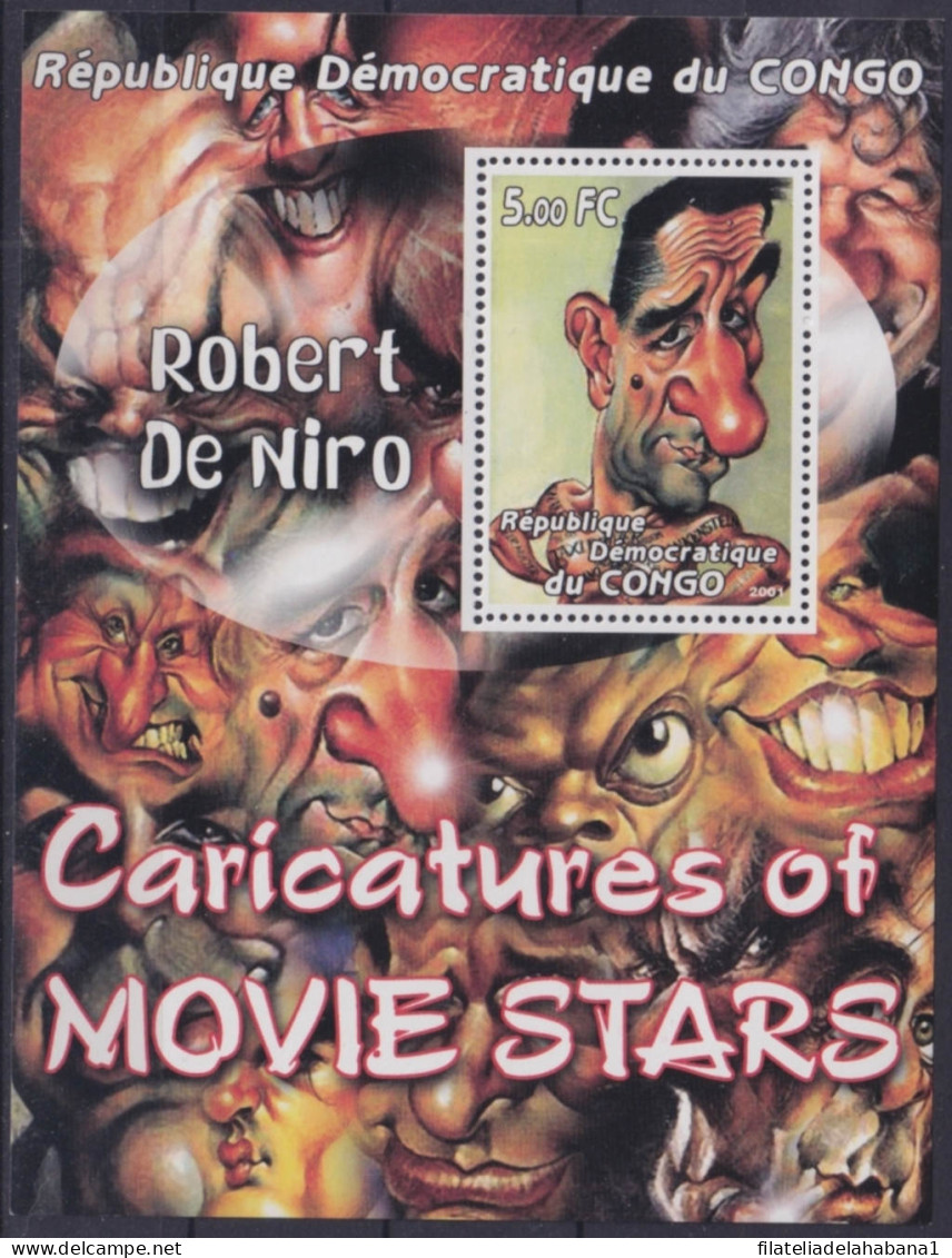 F-EX48727 GUINEA MNH 2001 ART CARITURE MOVIE CINEMA ROBERT DE NIRO.  - Cinema