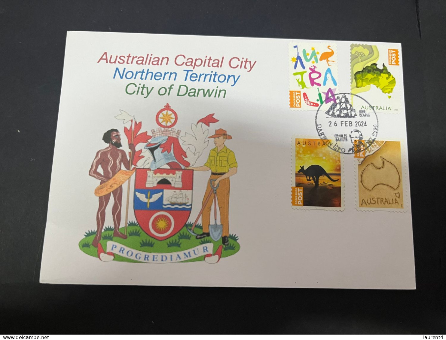 3-3-2024 (2 Y 2) Australia Post 4 Different "Concession" Stamps (city Of Darwin Postmark NT) - Storia Postale