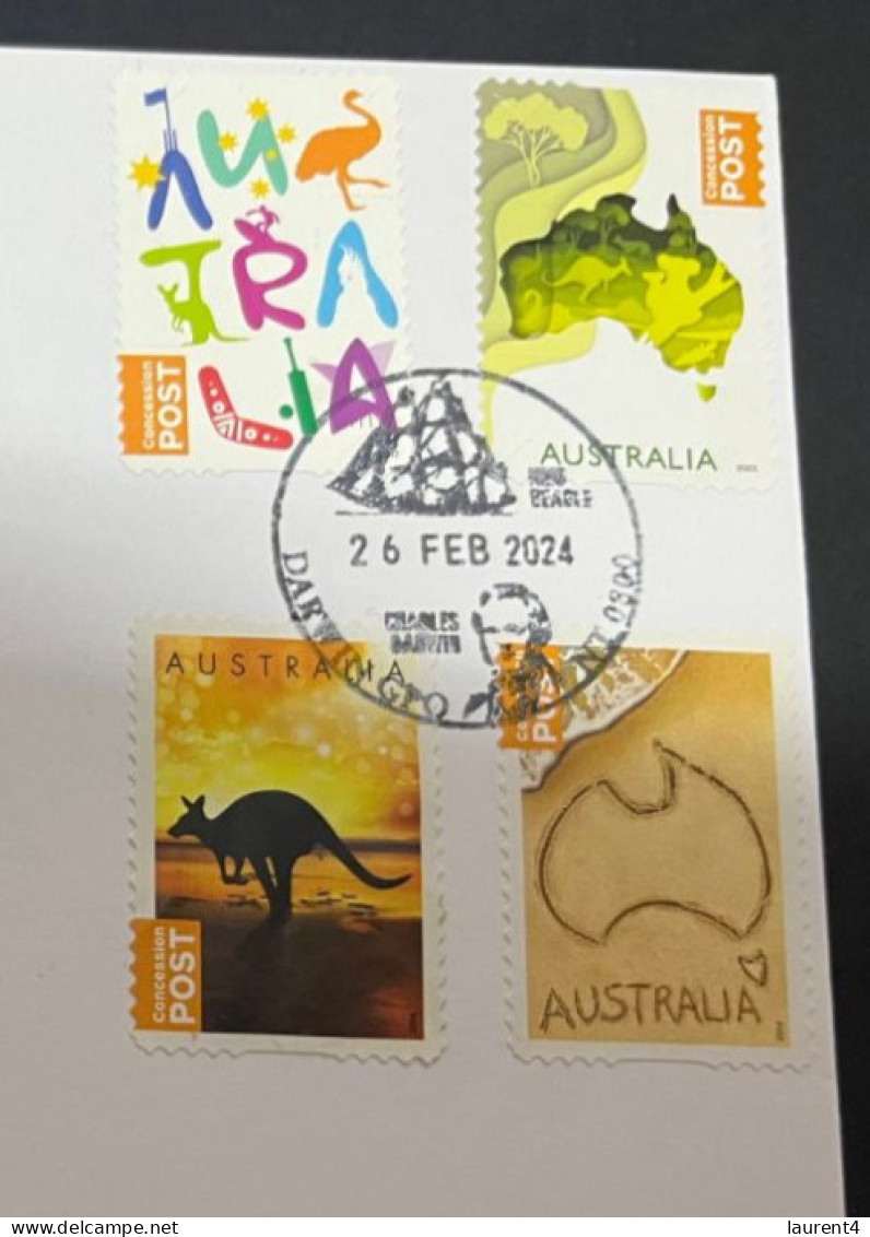 3-3-2024 (2 Y 2) Australia Post 4 Different "Concession" Stamps (city Of Darwin Postmark NT) - Briefe U. Dokumente