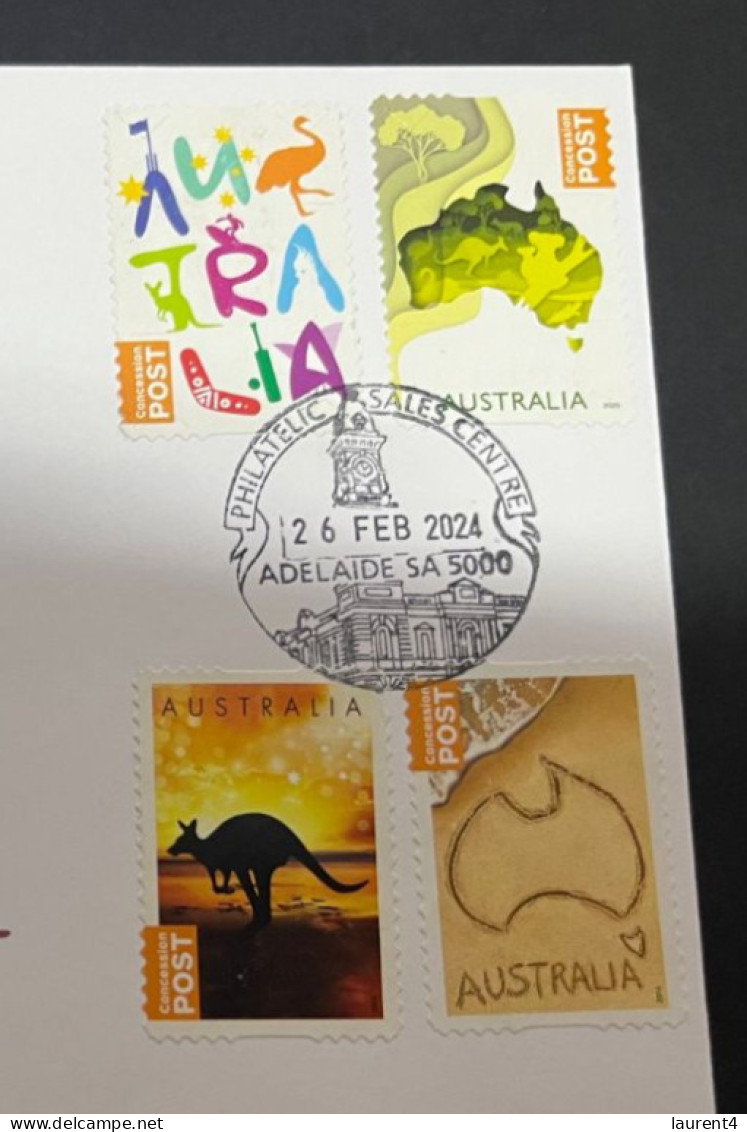 3-3-2024 (2 Y 2) Australia Post 4 Different "Concession" Stamps (city Of Adelaide Postmark SA) - Lettres & Documents