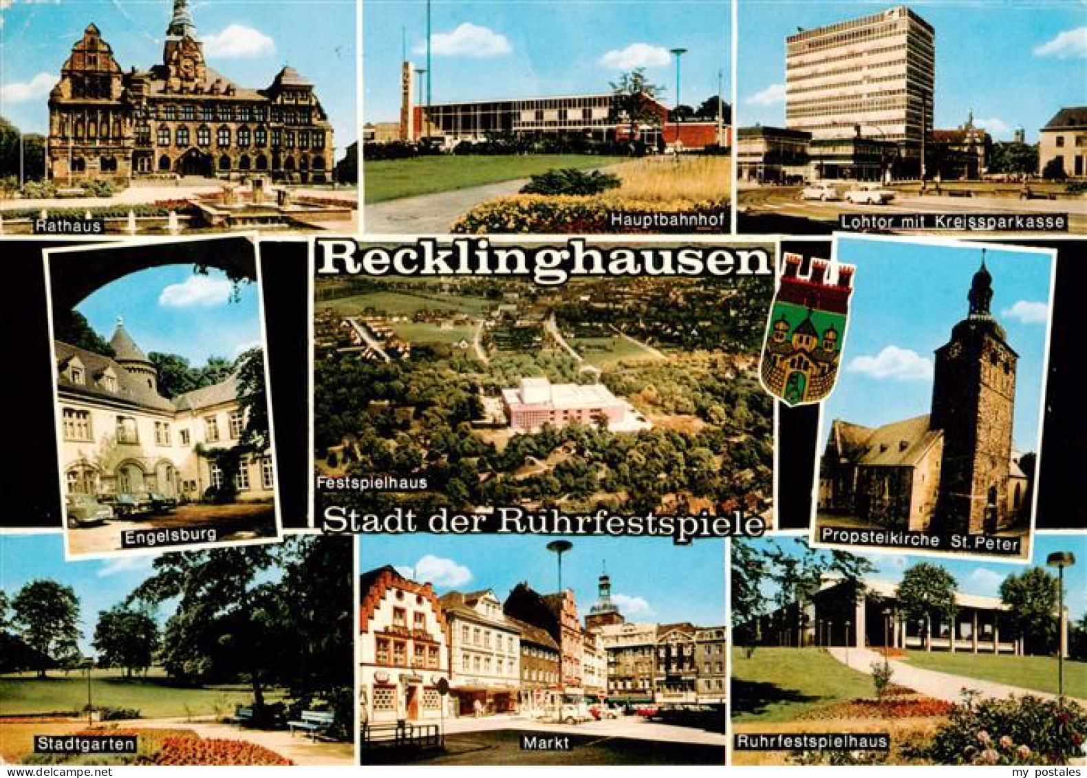 73961884 Recklinghausen__Westfalen Rathaus Hauptbahnhof Lohtor Mit Kreissparkass - Recklinghausen