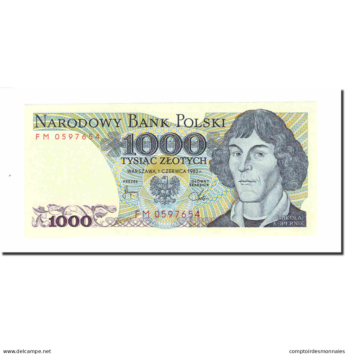 Billet, Pologne, 1000 Zlotych, 1982, 1982-06-01, KM:146c, SUP+ - Polen