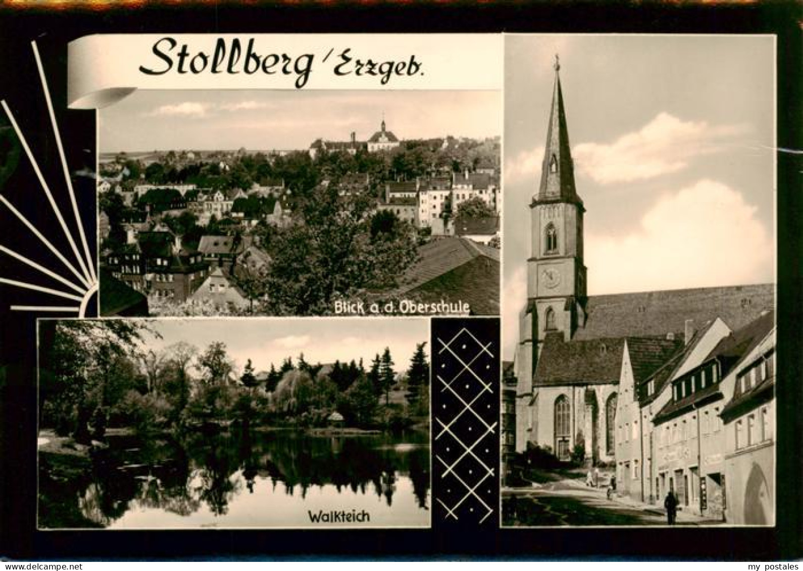 73921616 Stollberg_Erzgebirge Panorama Von Der Oberschule Walkteich Kirche - Stollberg (Erzgeb.)