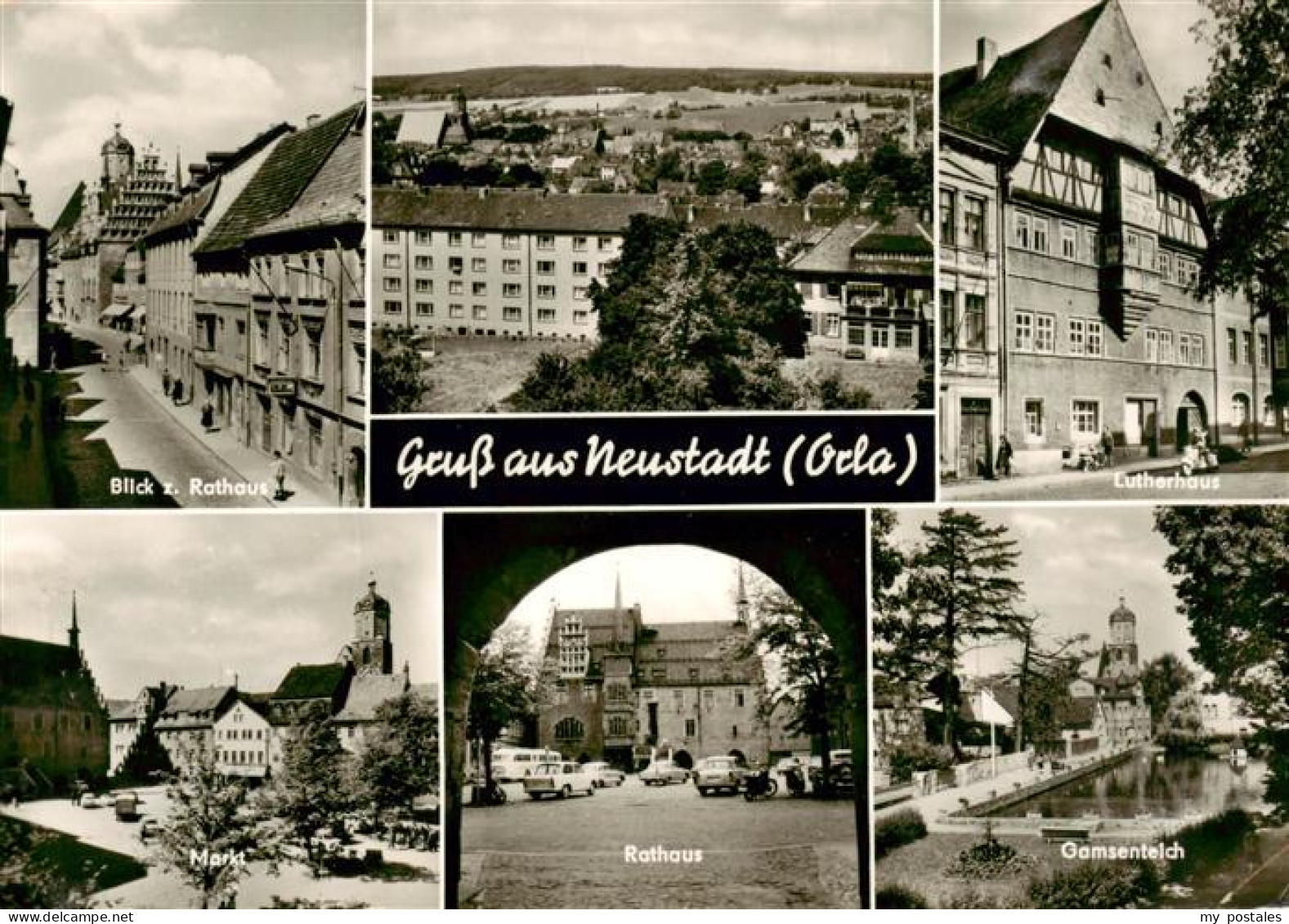 73921608 Neustadt_Orla Blick Zum Rathaus Panorama Lutherhaus Markt Rathaus Gamse - Neustadt / Orla