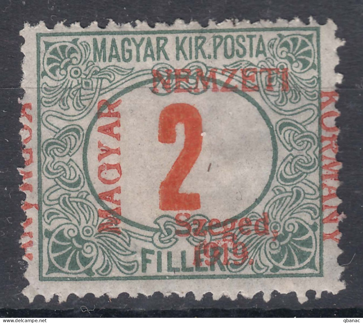 Hungary Szegedin Szeged 1919 Porto Mi#1 Moved Overprint, Mint Hinged - Szeged