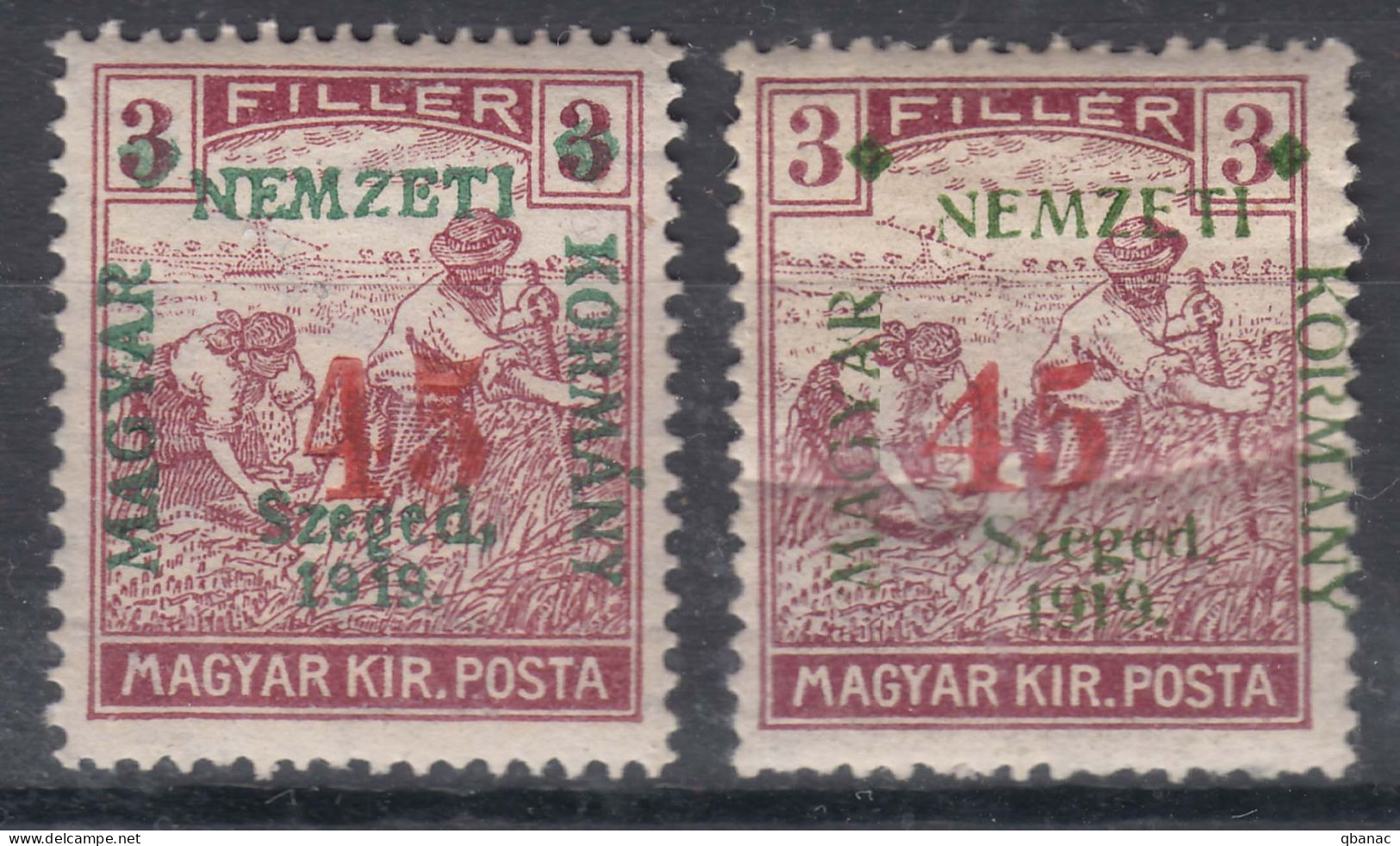 Hungary Szegedin Szeged 1919 Mi#41 I And II Mint Hinged - Szeged