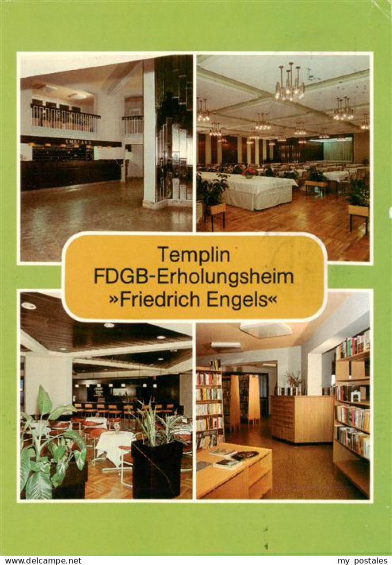 73880726 Templin FDGB Erholungsheim Friedrich Engels Empfangshalle Restaurant Da - Templin