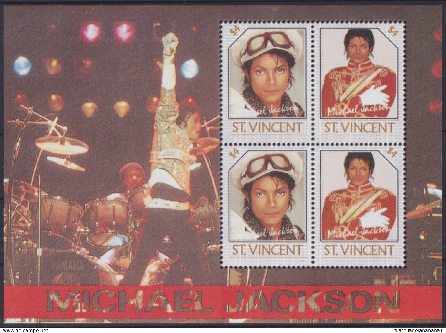 F-EX48746 ST VINCENT MNH 1985 SINGER POP MICHAEL JACKSON.  - Cantanti