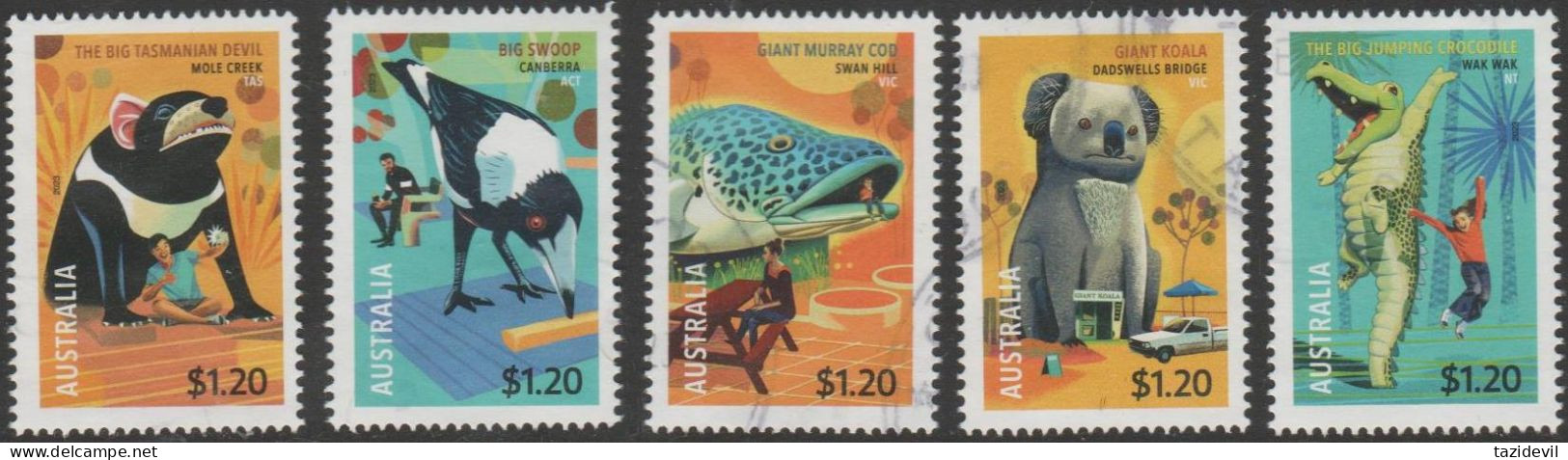 AUSTRALIA - USED - 2023 $1.20 Aussie Big Things Set Of Five - Usati