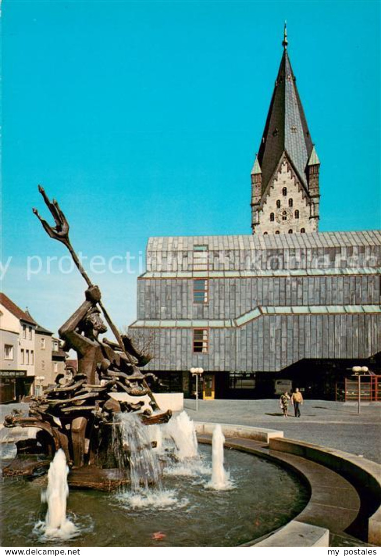 73813528 Paderborn Neptun Brunnen Am Markt Mit Dioezesanmuseum Und Dom Paderborn - Paderborn