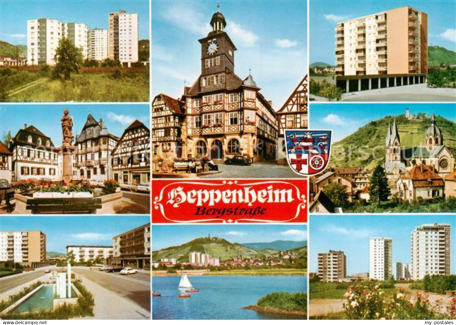 73813515 Heppenheim Bergstrasse Orts Und Teilansichten Kirche Rathaus Marktplatz - Heppenheim