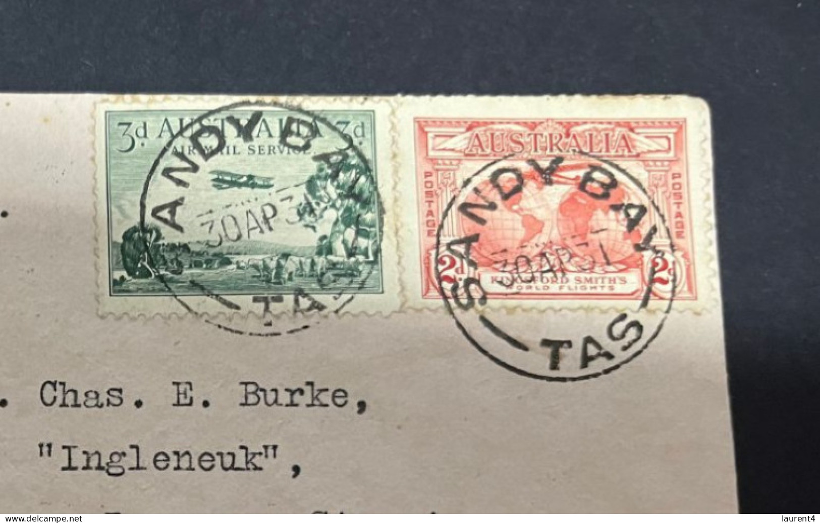 3-3-2024 (2 Y 3) Posted 1931 - First Air Mail From Hobart To Melbourne (within Australia) - AIR MAIL Letter - Premiers Vols