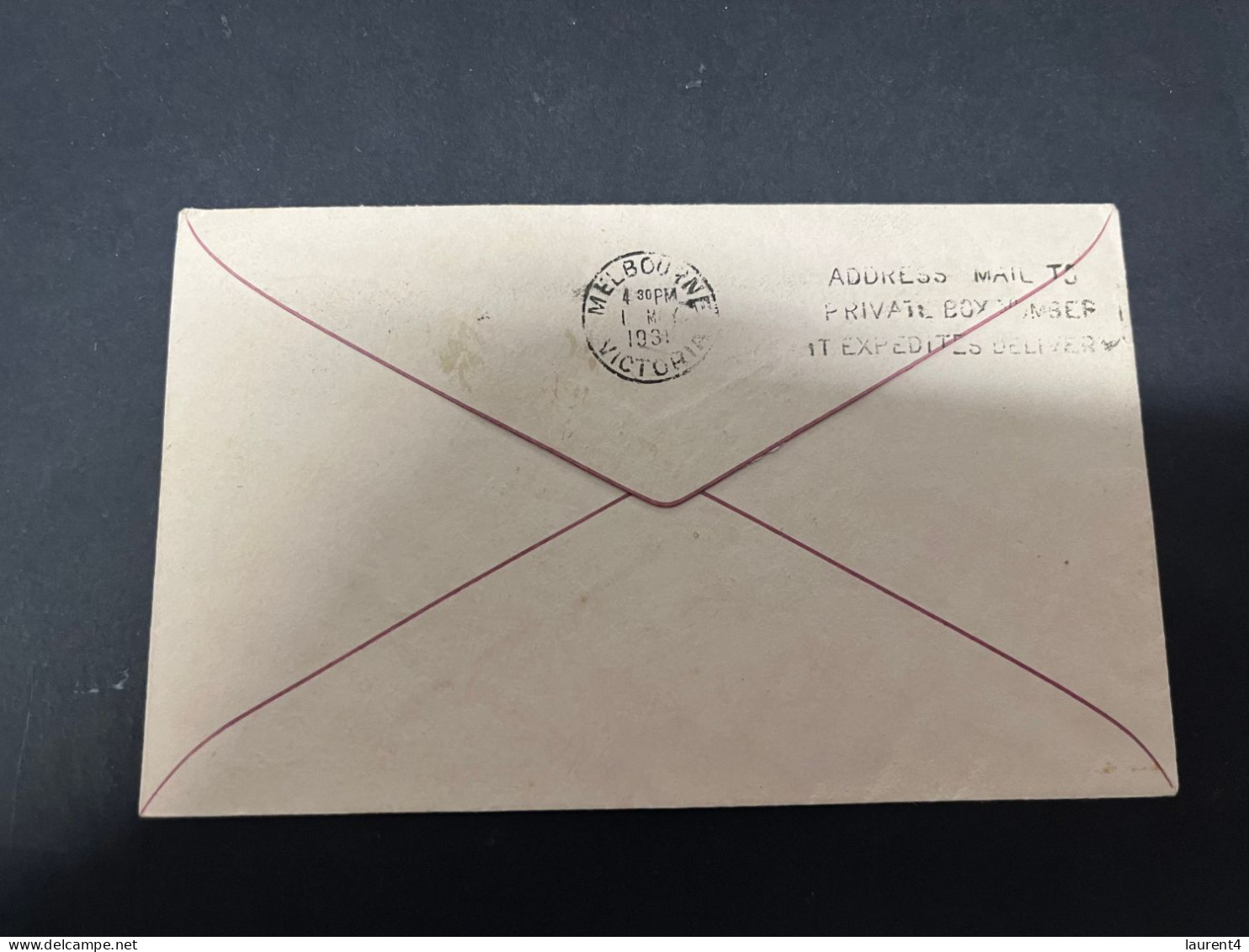 3-3-2024 (2 Y 3) Posted 1931 - First Air Mail From Hobart To Melbourne (within Australia) - AIR MAIL Letter - Eerste Vluchten