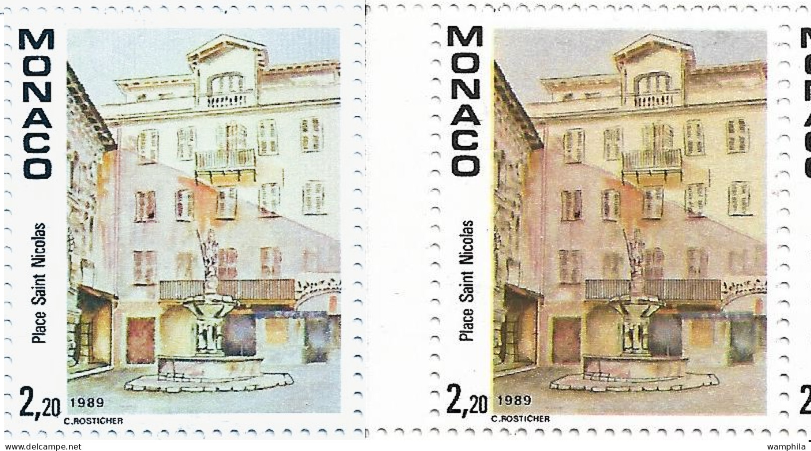 Monaco 2 Carnets N°4 (Timbre N°1670) 2 Nuances Extrêmes . - Plaatfouten En Curiosa