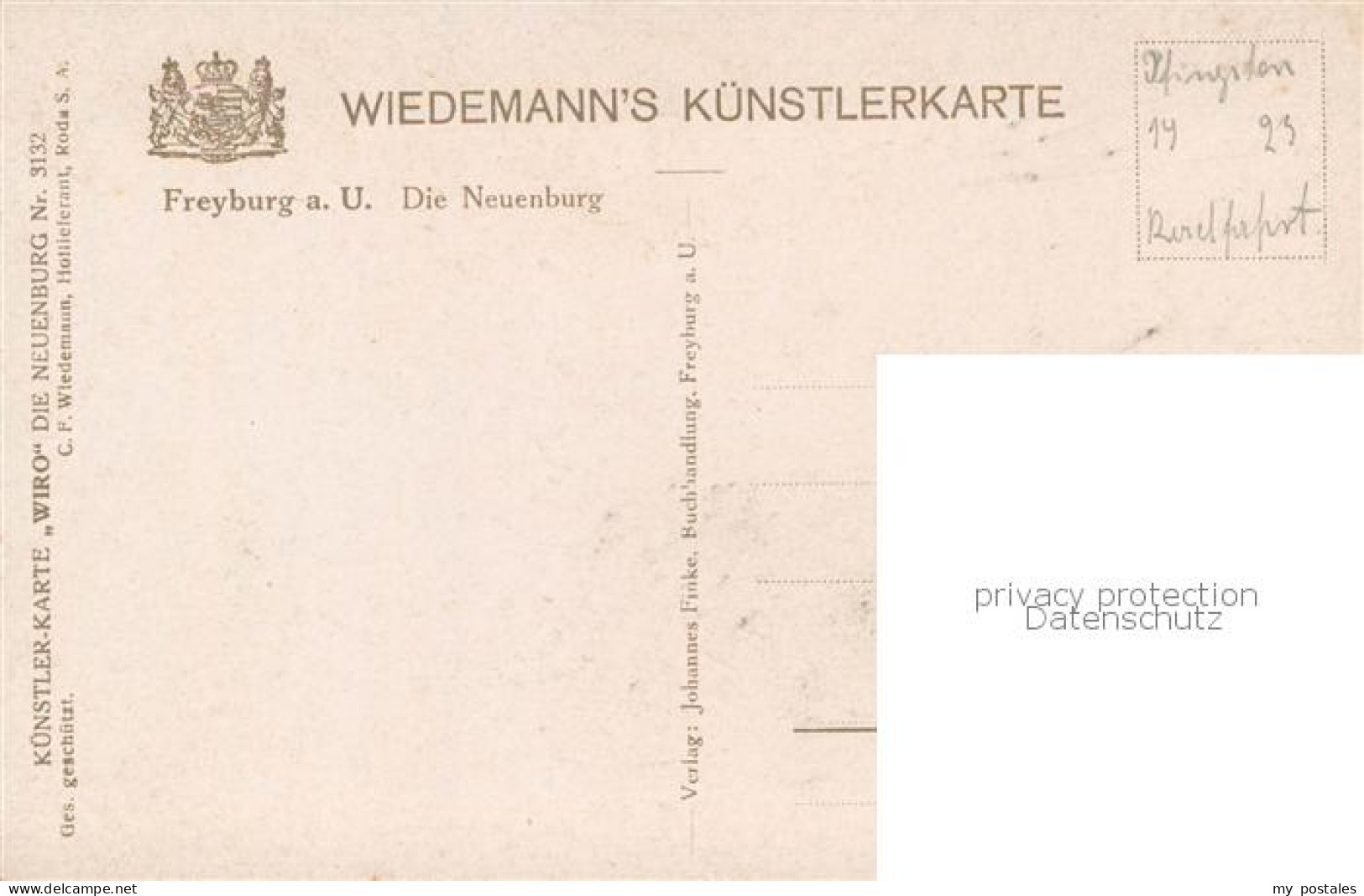 73774663 Freyburg Unstrut Neuenburg Wiedemann's Kuenstlerkarte Wiro Nr. 3132 Fre - Freyburg A. D. Unstrut