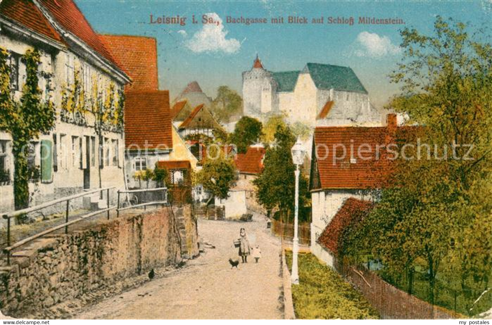 73774646 Leisnig Bachgasse Mit Blick Auf Schloss Mildenstein Leisnig - Leisnig